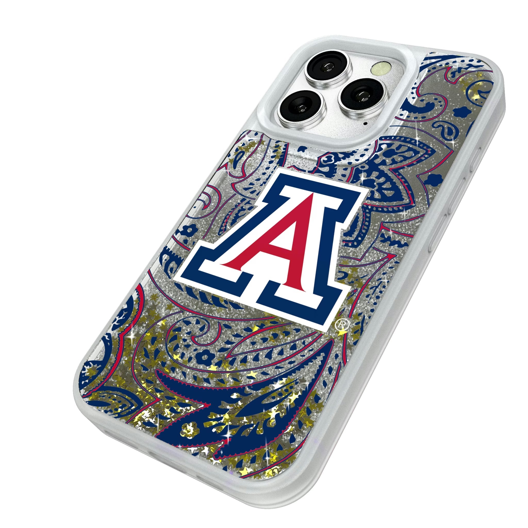 University of Arizona Wildcats Paisley Glitter Phone Case