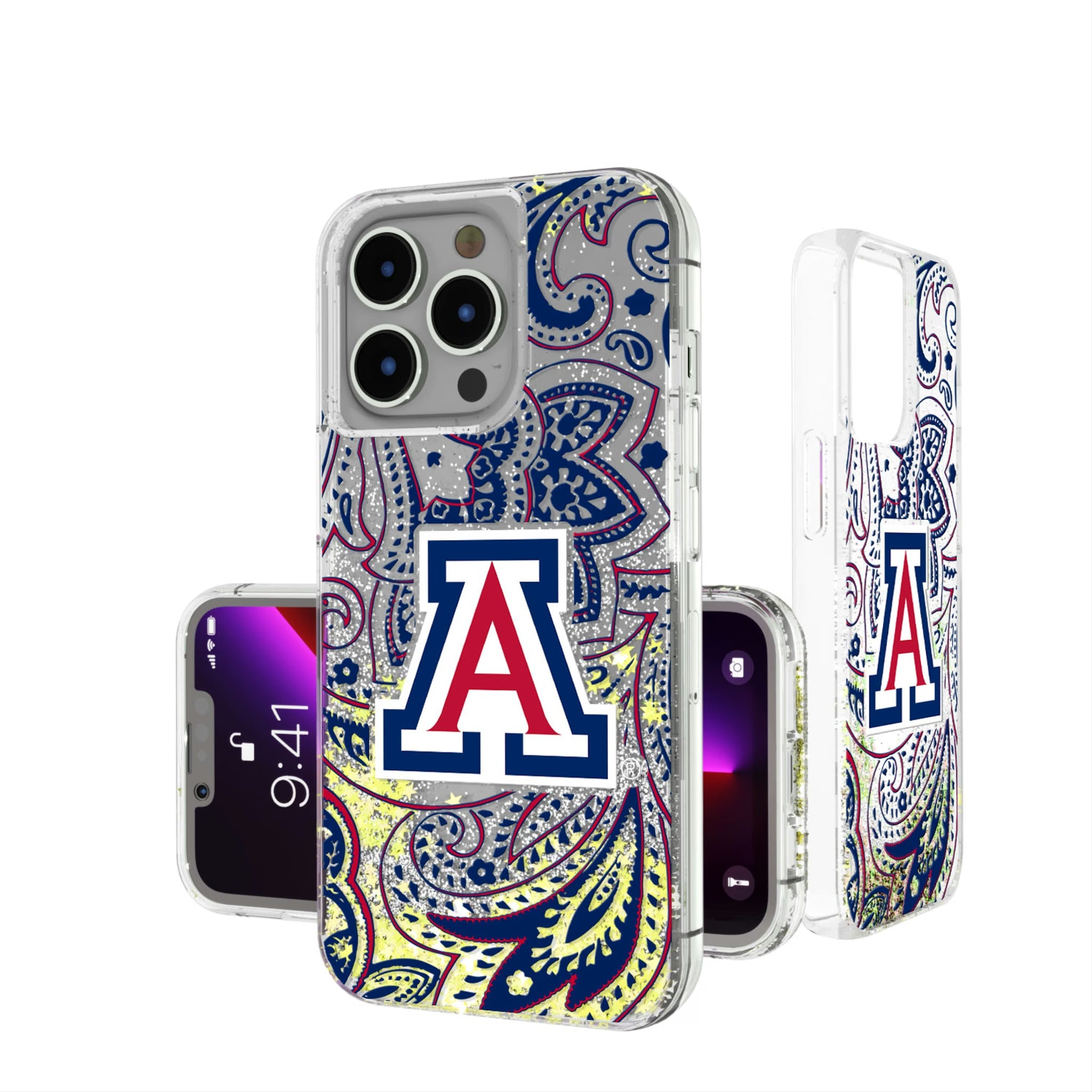 University of Arizona Wildcats Paisley Glitter Phone Case