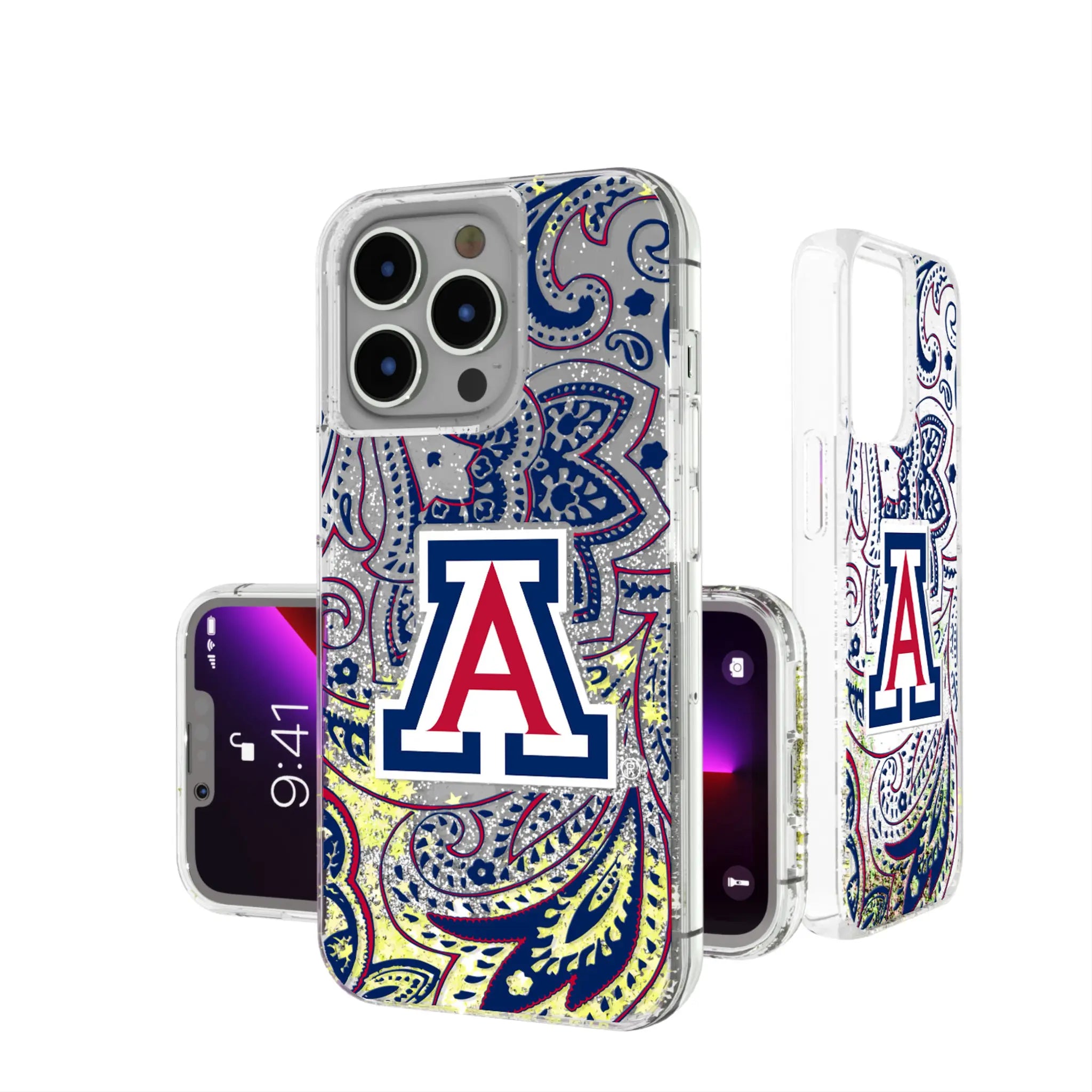 University of Arizona Wildcats Paisley Glitter Phone Case
