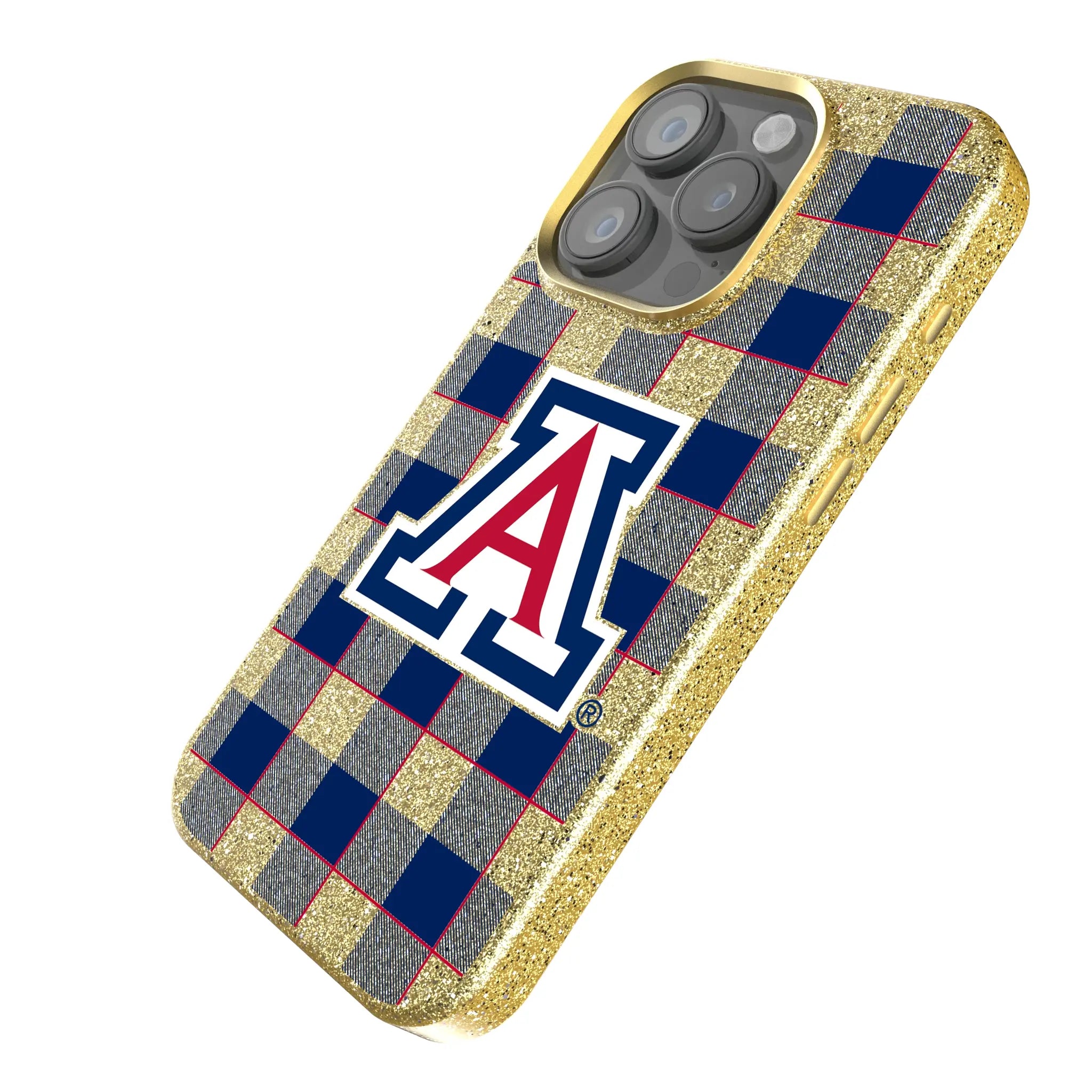 University of Arizona Wildcats Plaid Bling Phone Case