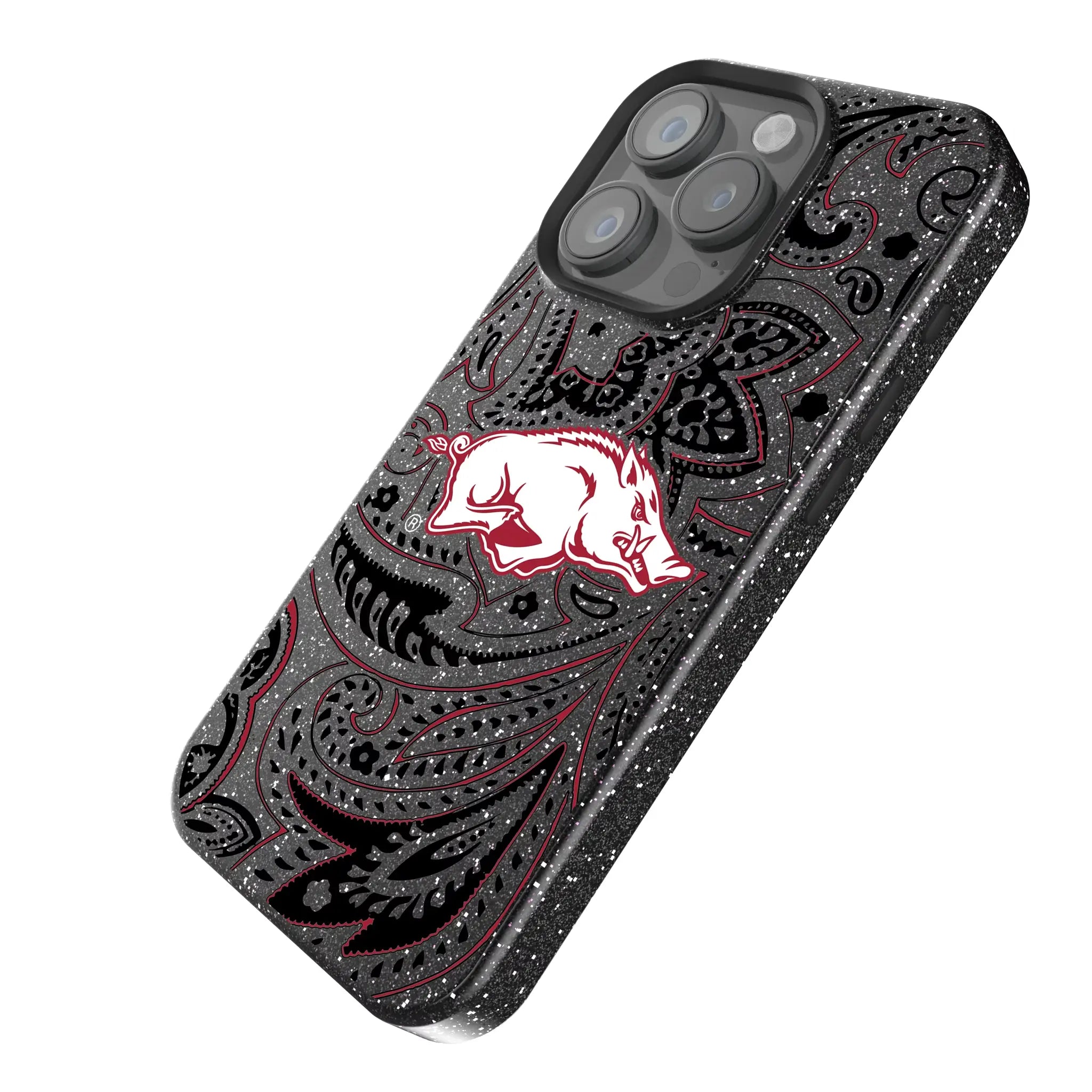 University of Arkansas Fayetteville Razorbacks Paisley Bling Phone Case