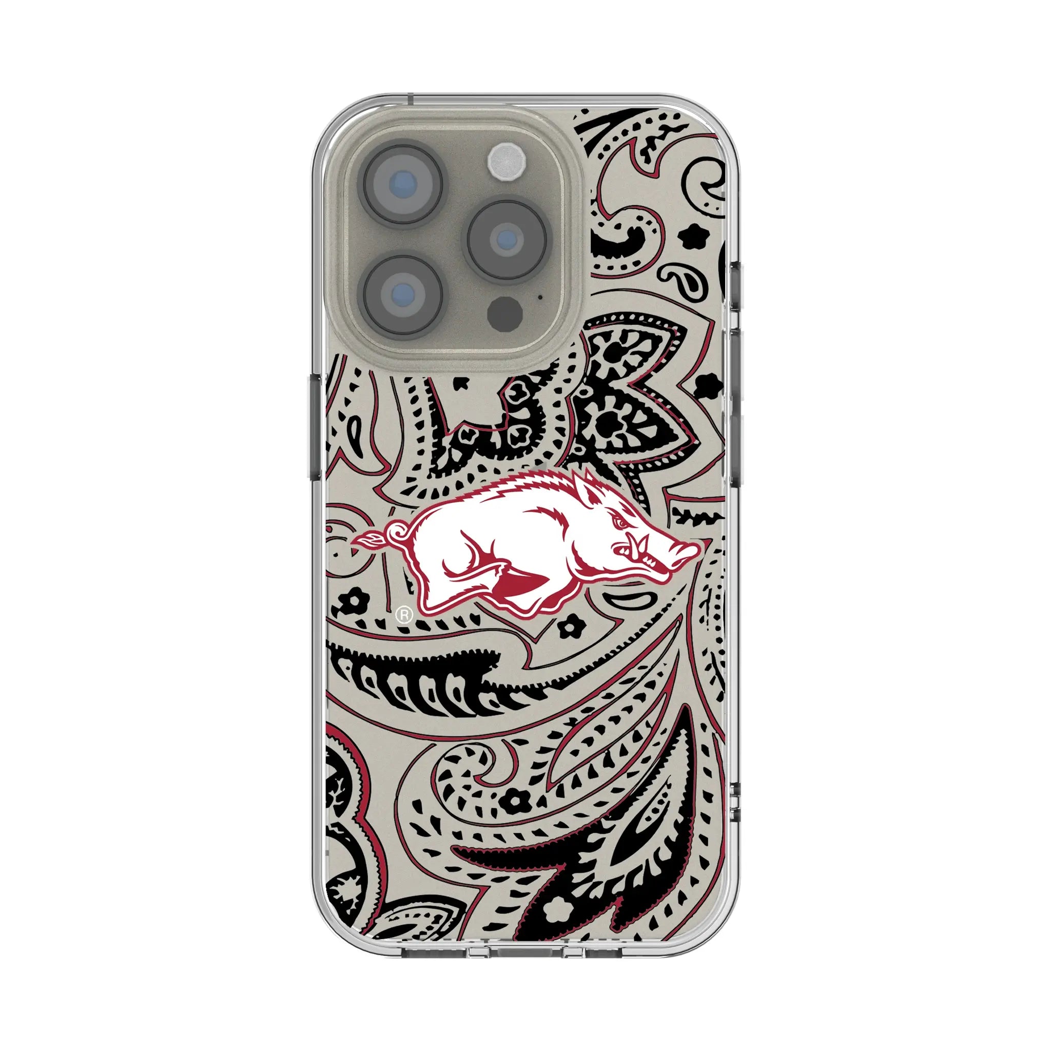 University of Arkansas Fayetteville Razorbacks Paisley Clear Phone Case for Apple iPhone