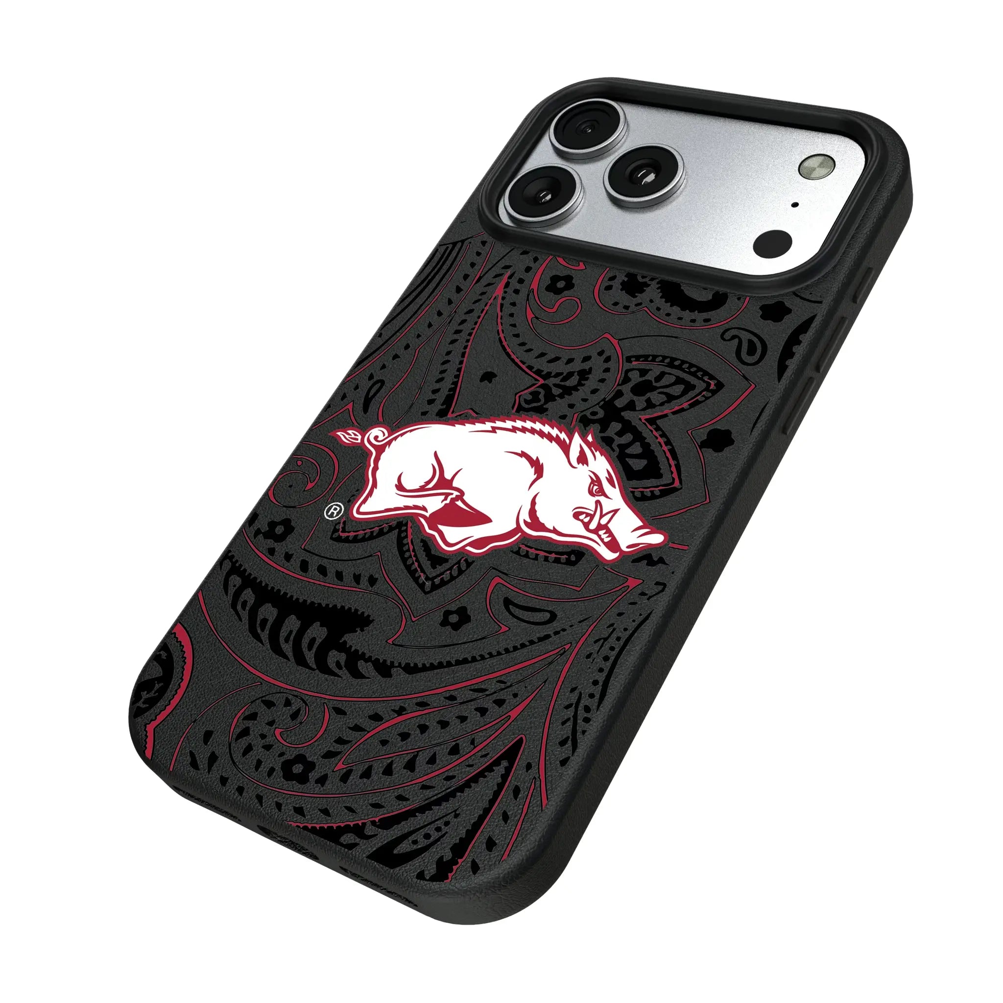 University of Arkansas Fayetteville Razorbacks Paisley MagSafe Compatible Phone Case for Apple iPhone