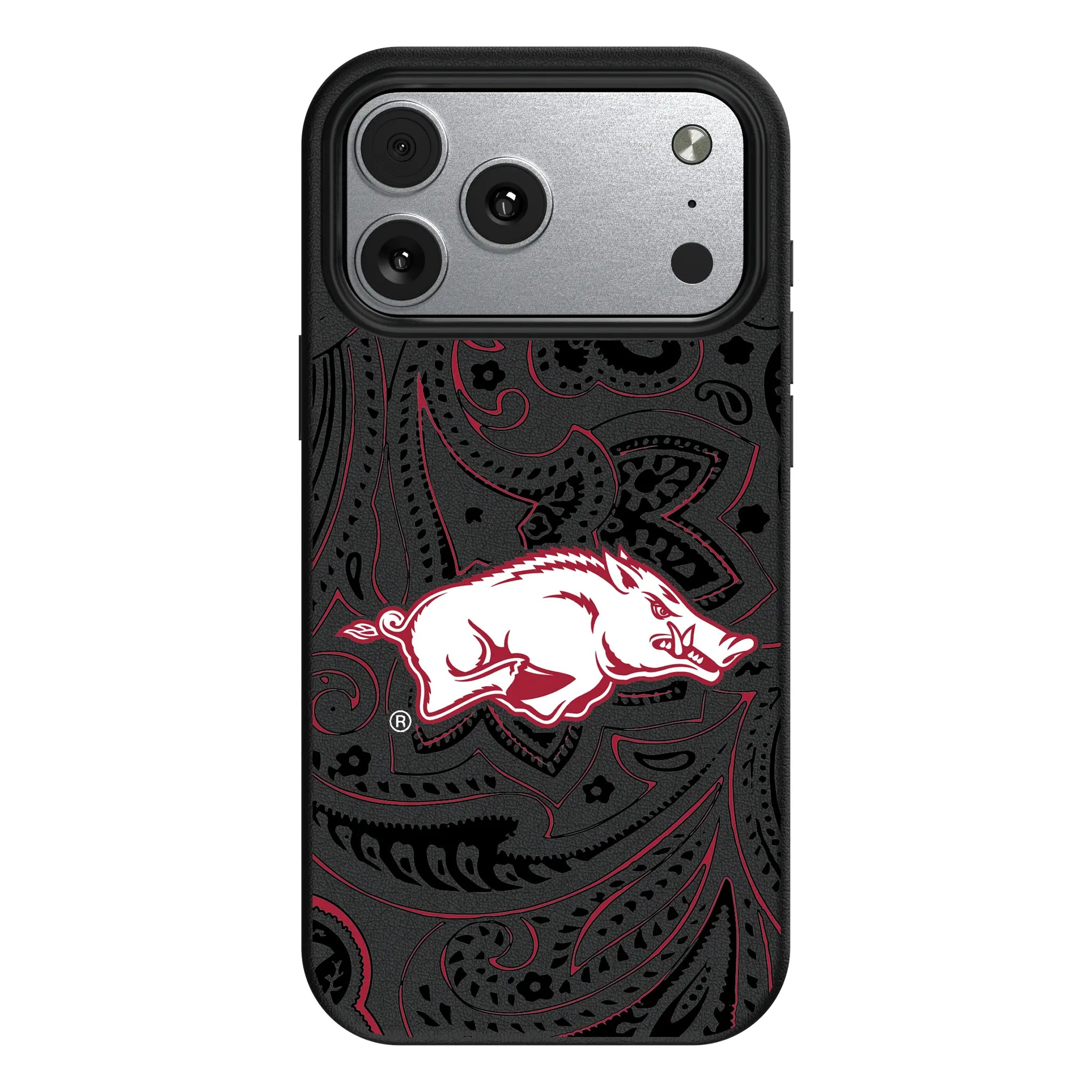 University of Arkansas Fayetteville Razorbacks Paisley MagSafe Compatible Phone Case for Apple iPhone