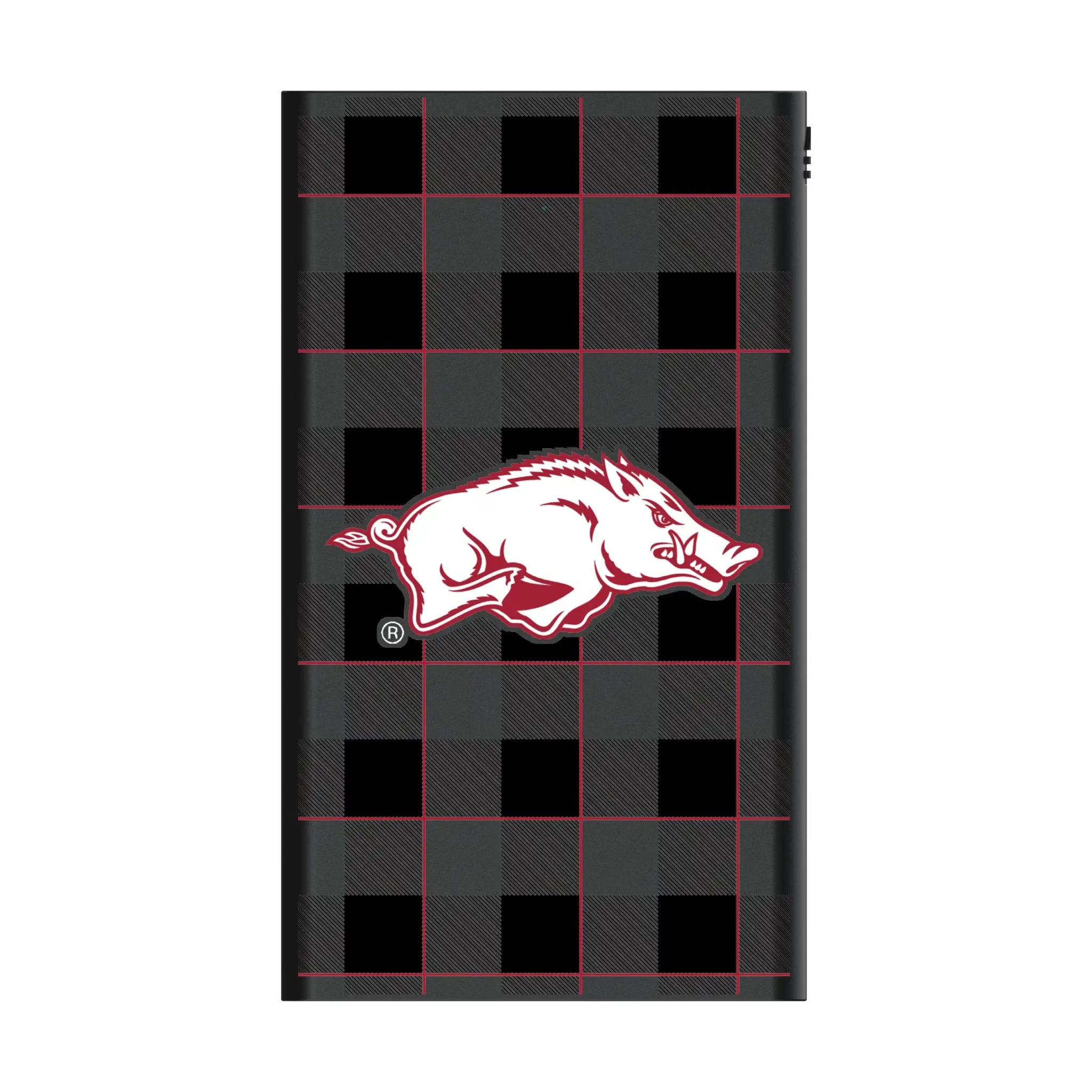 University of Arkansas Fayetteville Razorbacks Plaid 5000mAh Flat Powerbank