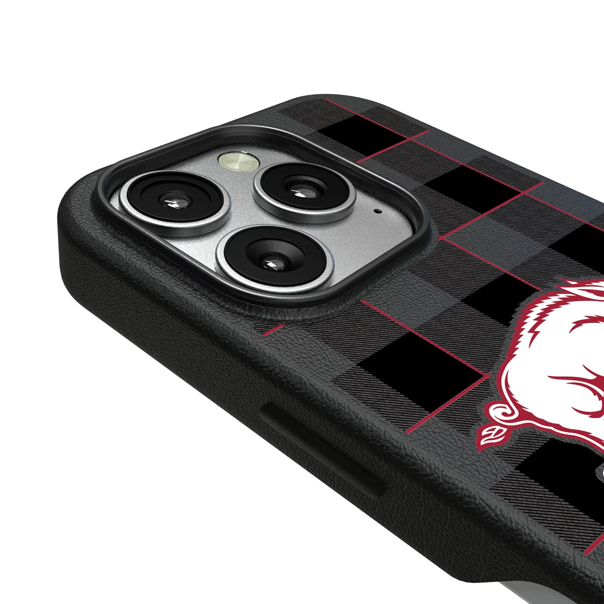University of Arkansas Fayetteville Razorbacks Plaid MagSafe Compatible Phone Case for Apple iPhone