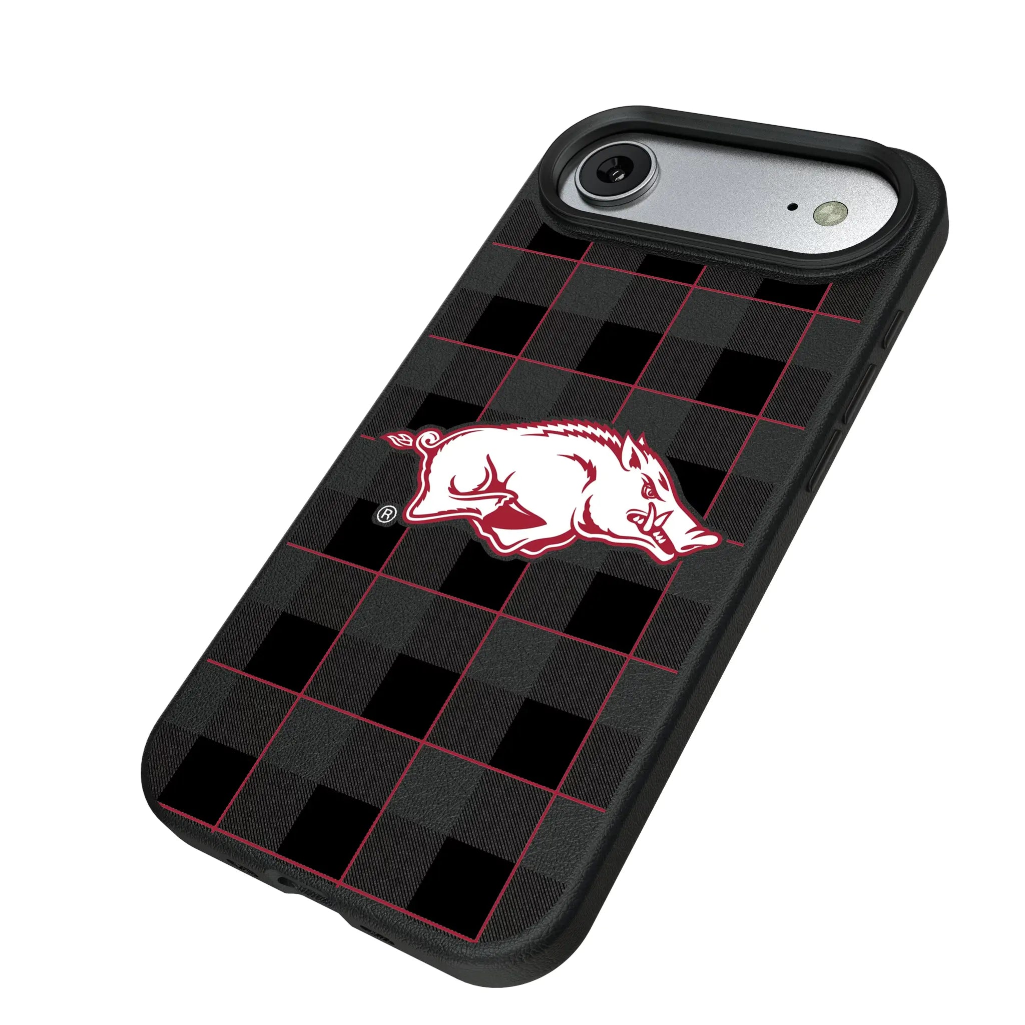 University of Arkansas Fayetteville Razorbacks Plaid MagSafe Compatible Phone Case for Apple iPhone