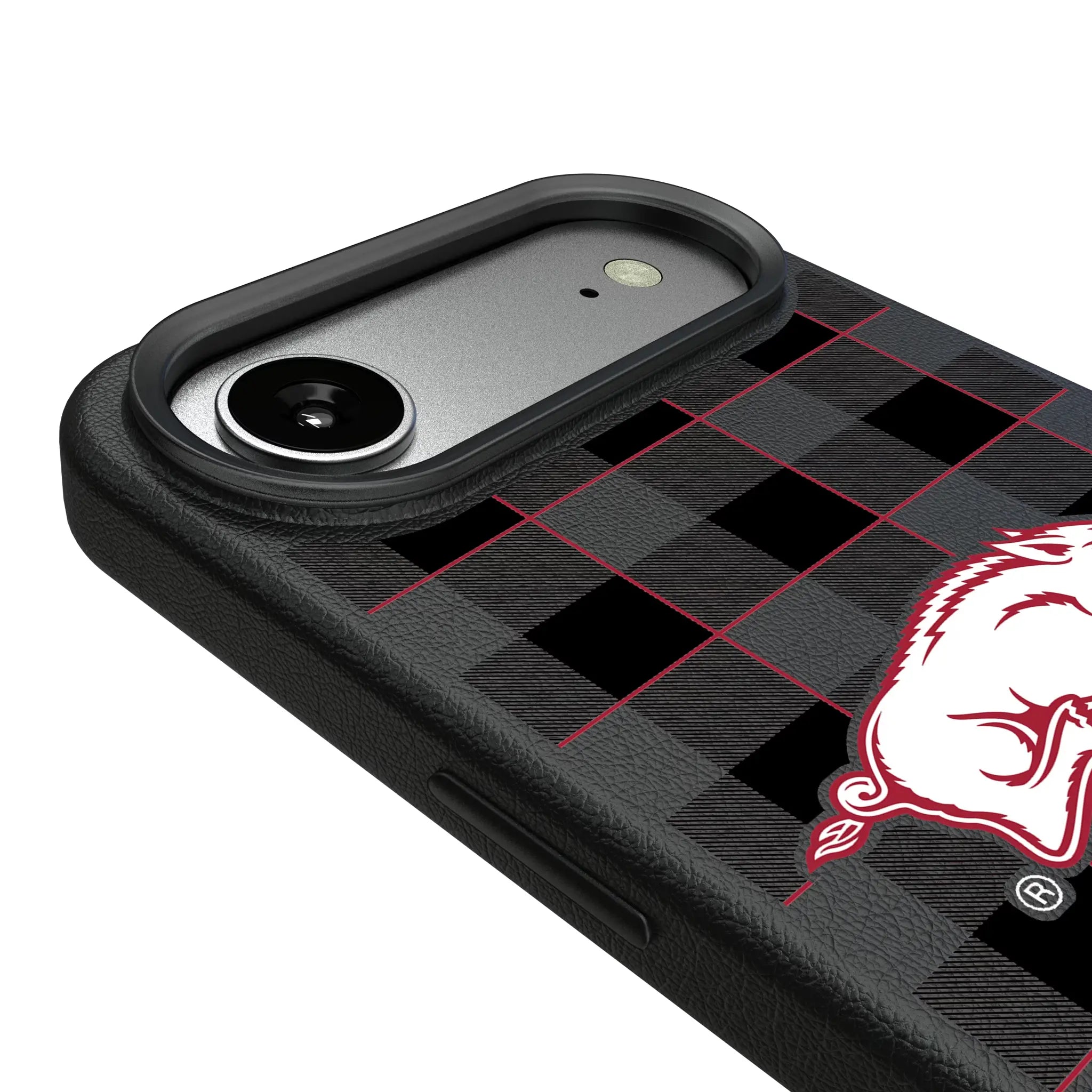 University of Arkansas Fayetteville Razorbacks Plaid MagSafe Compatible Phone Case for Apple iPhone