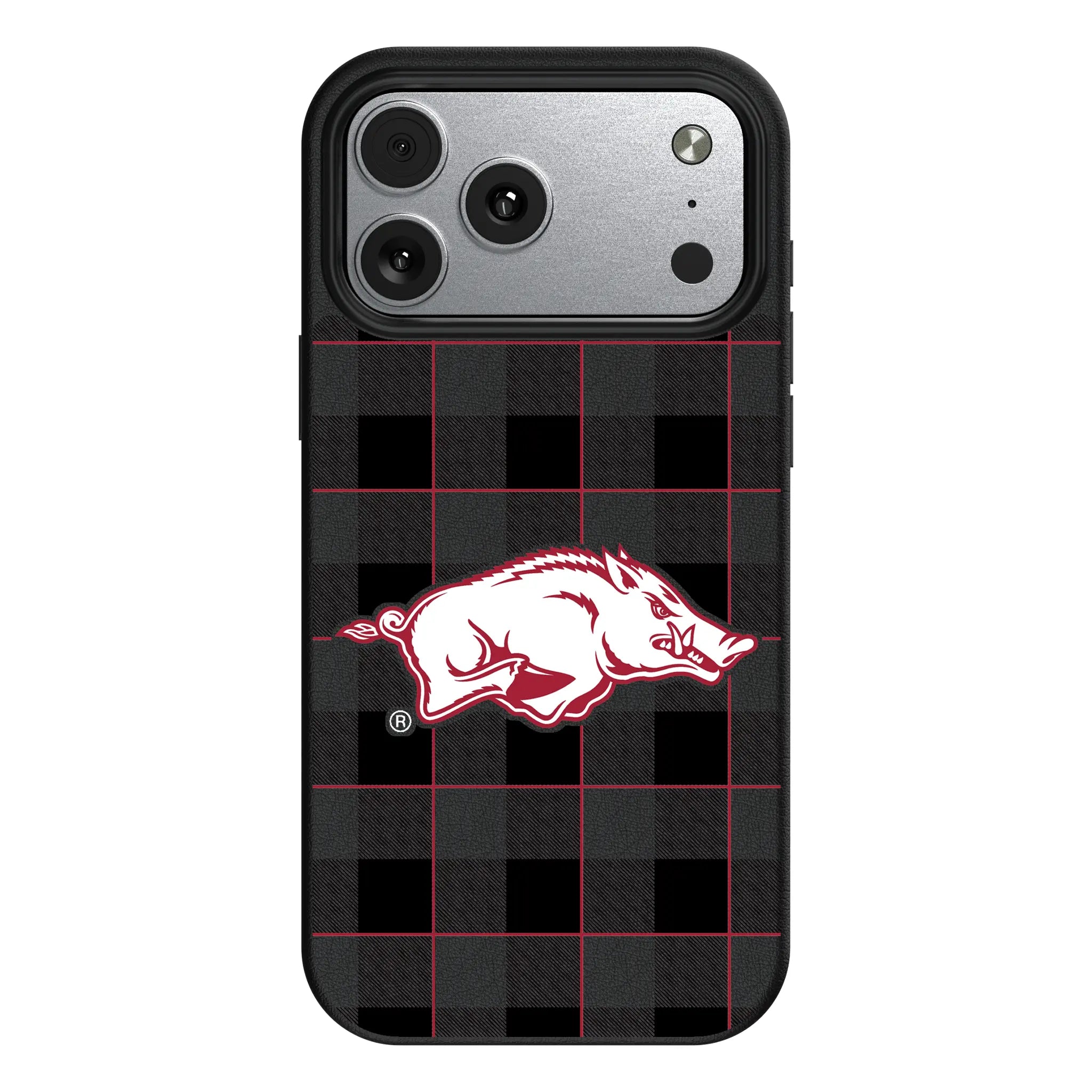 University of Arkansas Fayetteville Razorbacks Plaid MagSafe Compatible Phone Case for Apple iPhone