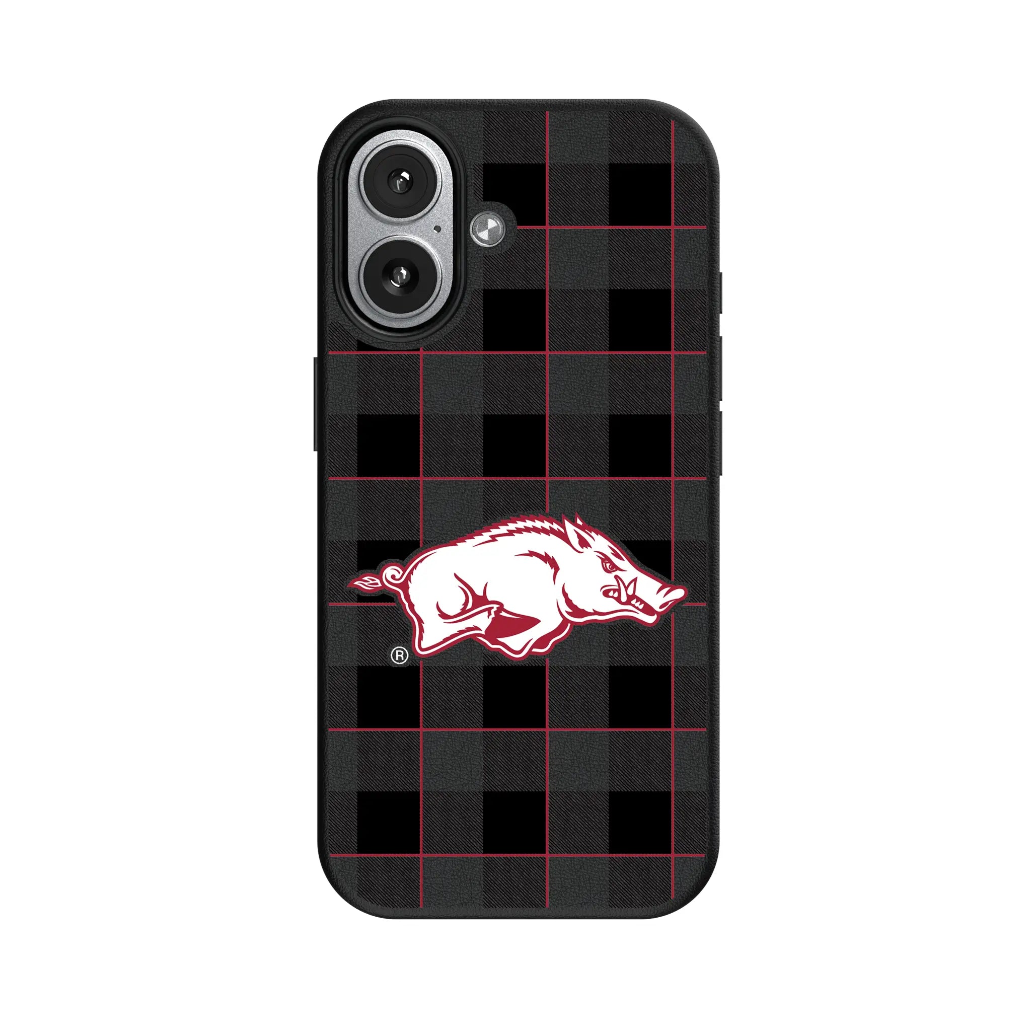 University of Arkansas Fayetteville Razorbacks Plaid MagSafe Compatible Phone Case for Apple iPhone