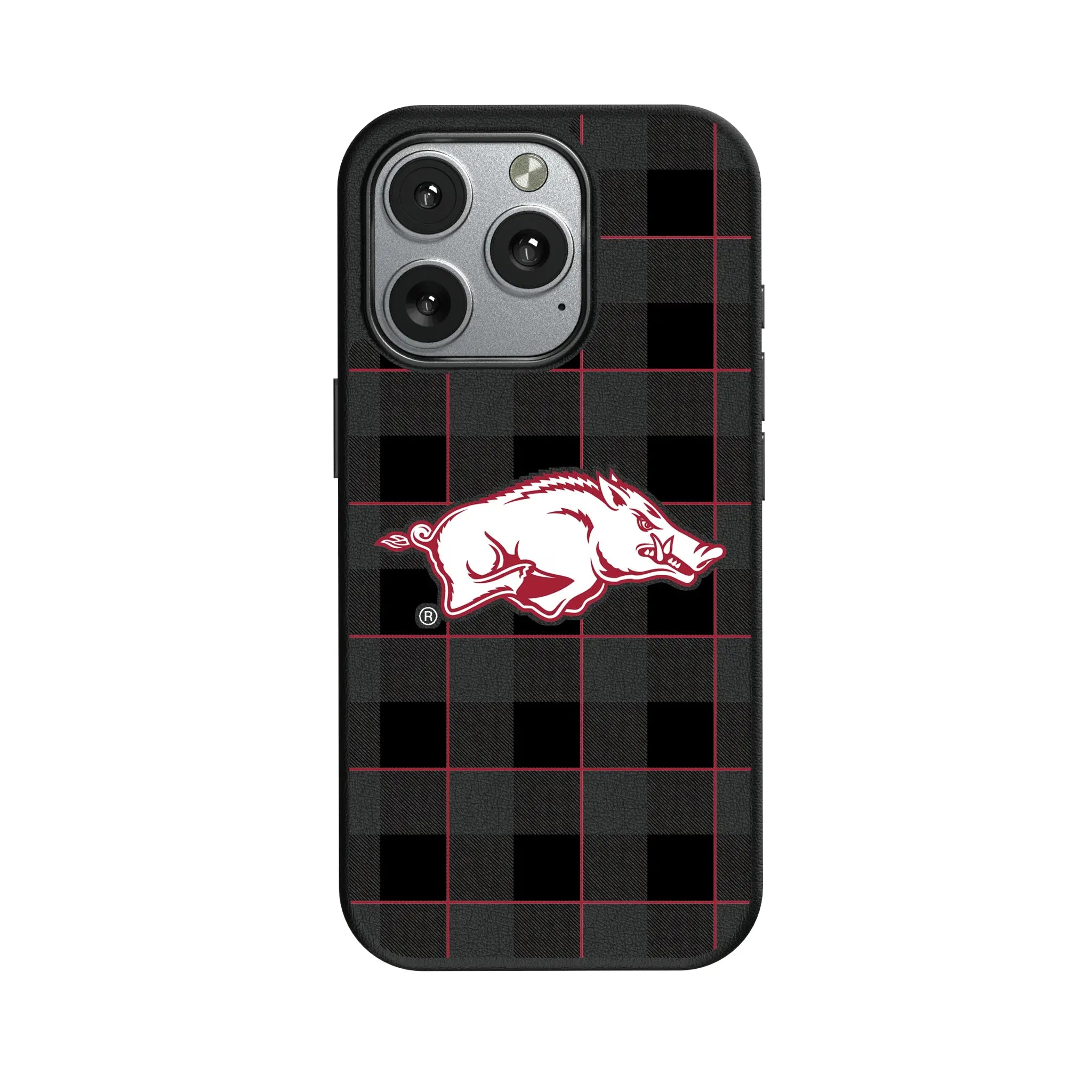 University of Arkansas Fayetteville Razorbacks Plaid MagSafe Compatible Phone Case for Apple iPhone