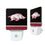 University of Arkansas Fayetteville Razorbacks Stripe Night Light 2-Pack