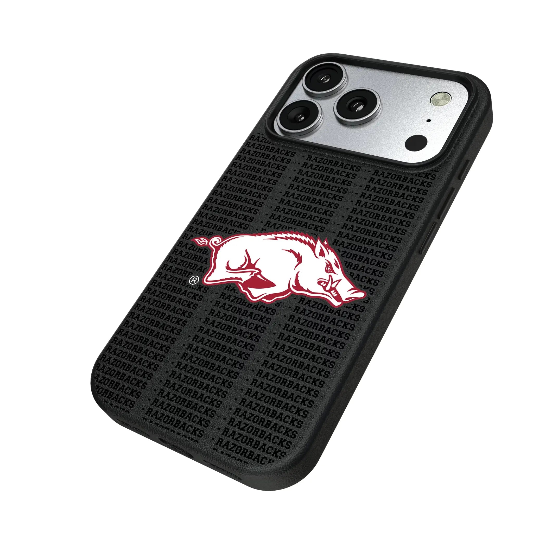 University of Arkansas Fayetteville Razorbacks Text Backdrop MagSafe Compatible Phone Case for Apple iPhone