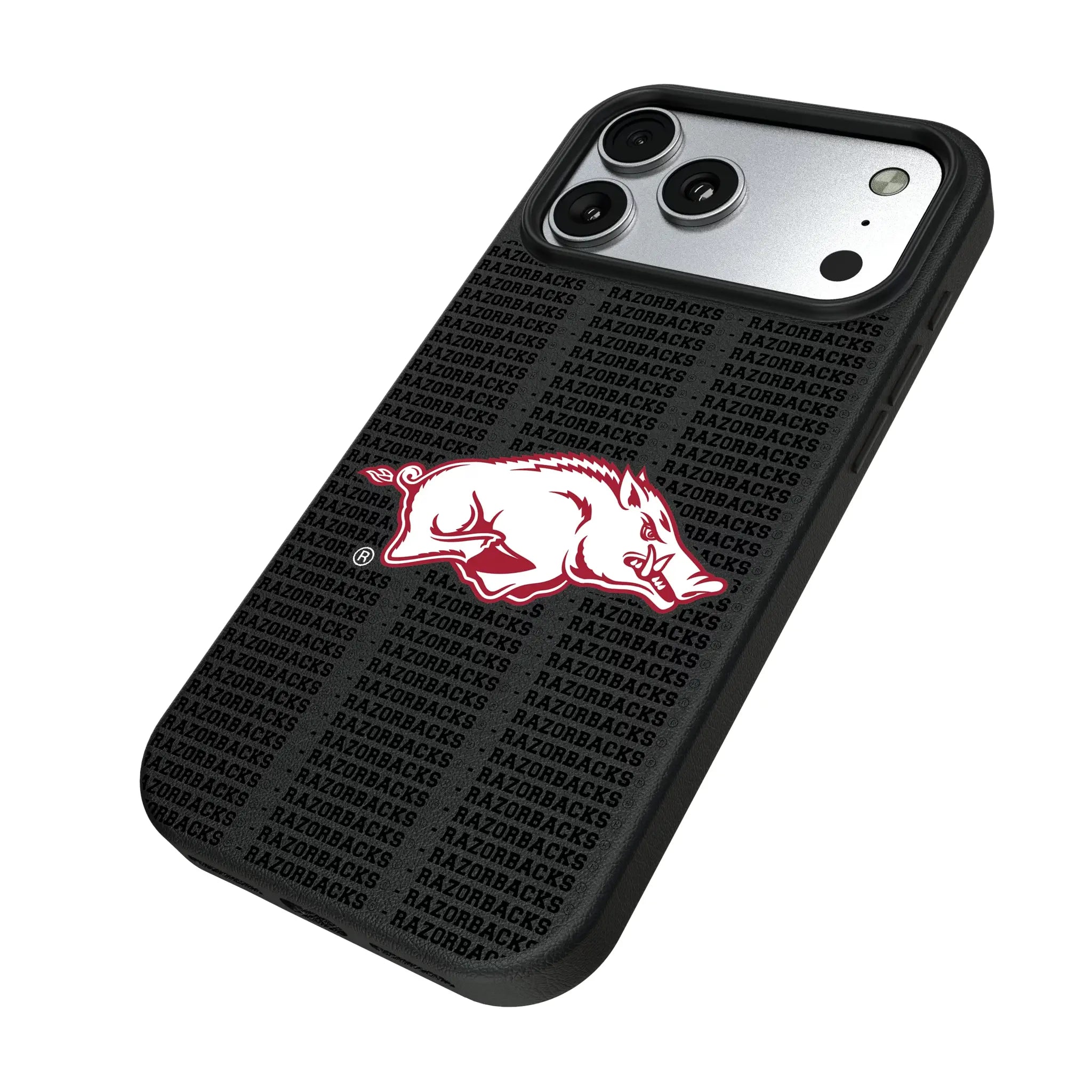 University of Arkansas Fayetteville Razorbacks Text Backdrop MagSafe Compatible Phone Case for Apple iPhone