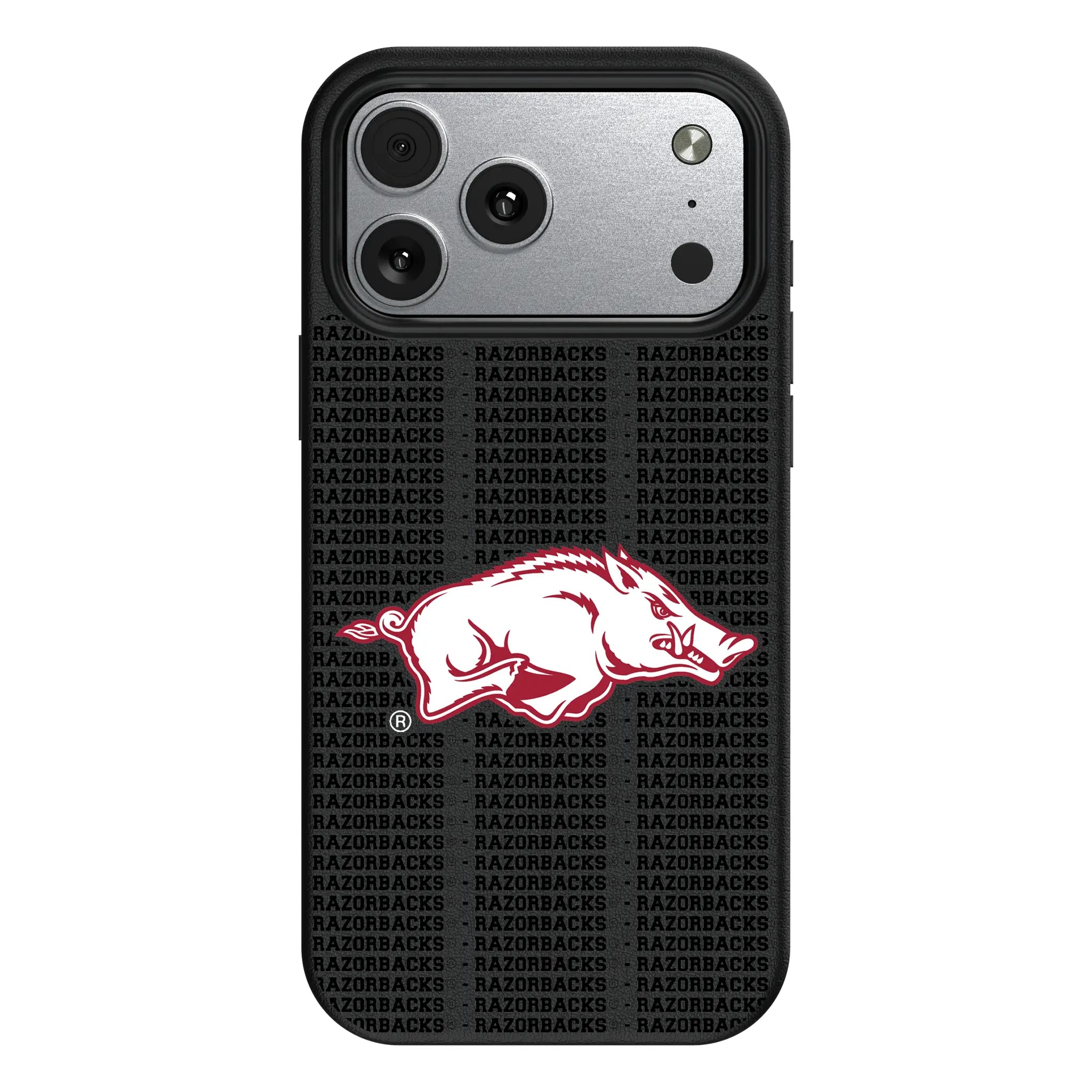 University of Arkansas Fayetteville Razorbacks Text Backdrop MagSafe Compatible Phone Case for Apple iPhone