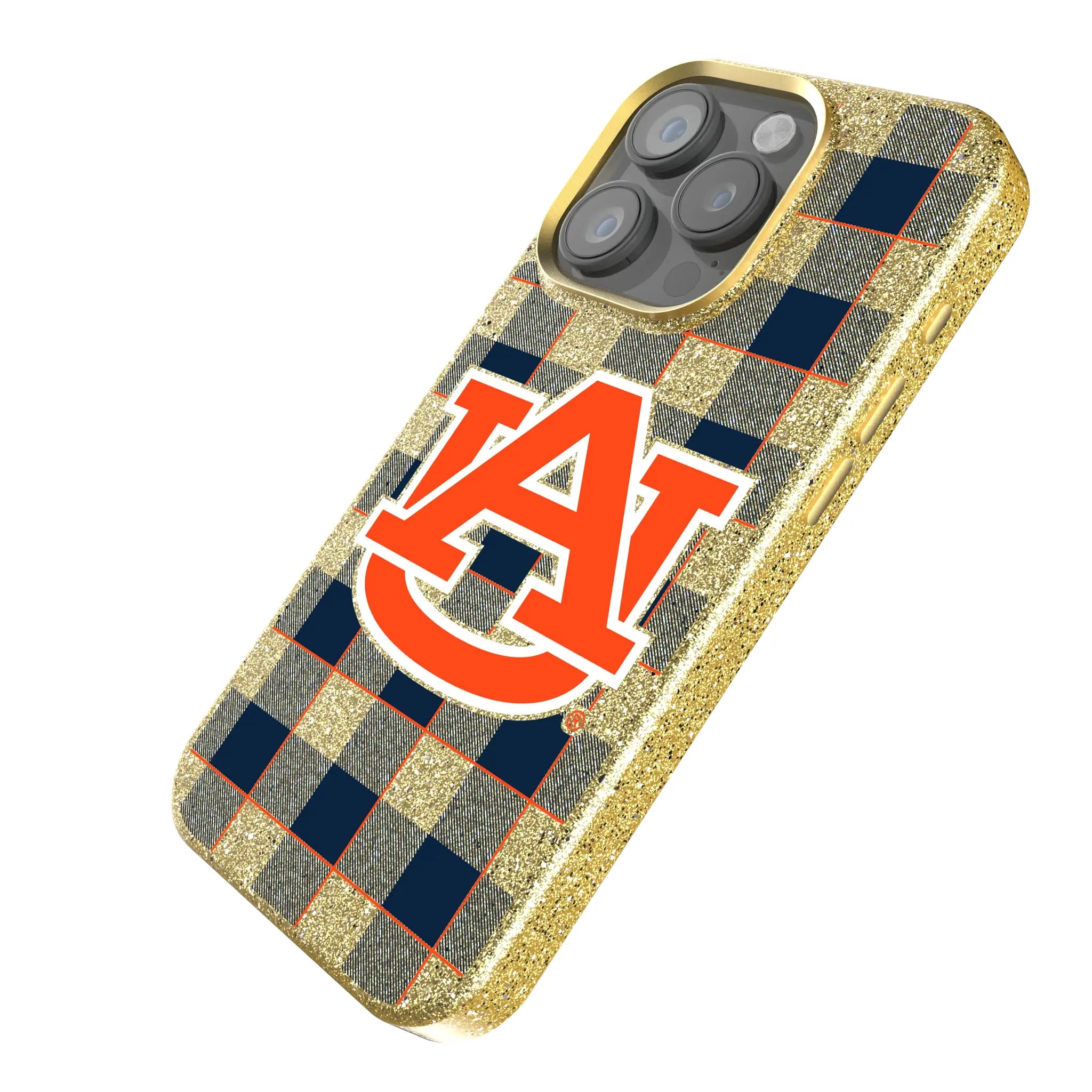 University of Auburn Tigers Plaid Bling Phone Case