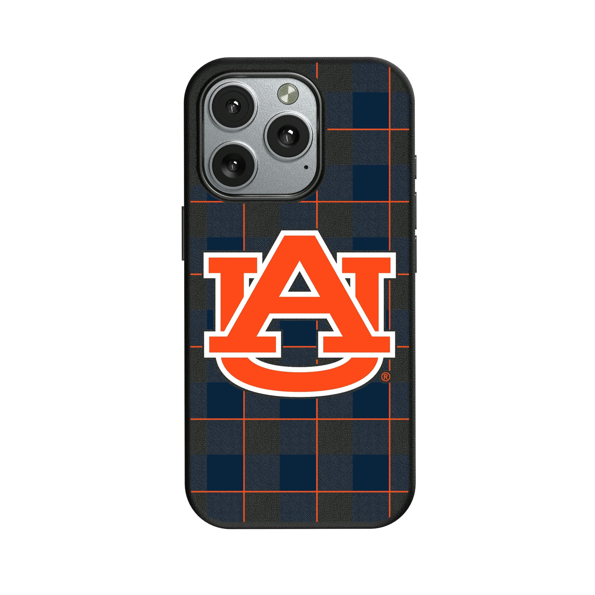 University of Auburn Tigers Plaid MagSafe Compatible Phone Case for Apple iPhone - Sports Gifts, Sports Memorabilia, Sports Collectibles, Fan Shop