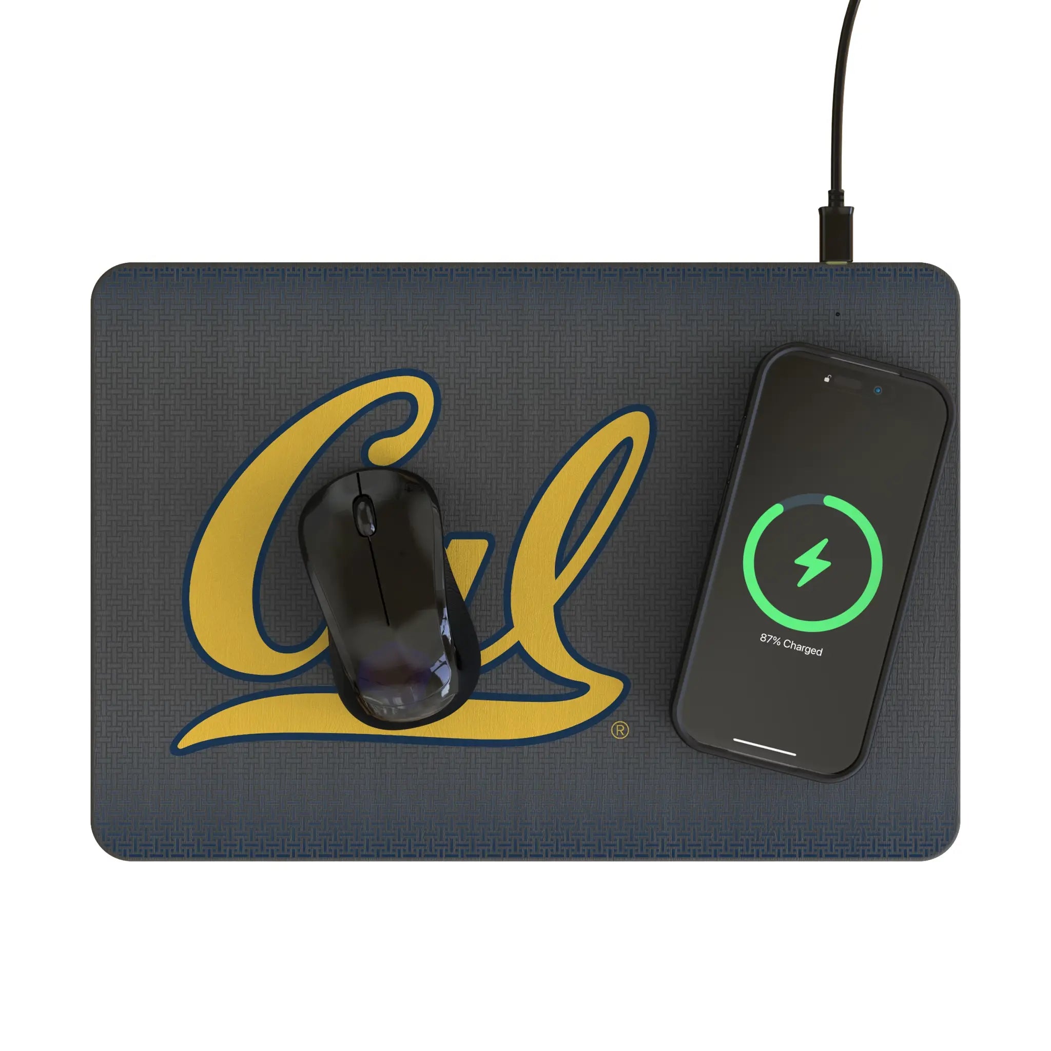 University of California Berkeley Golden Bears Linen 15-Watt Wireless Charger and Mouse Pad