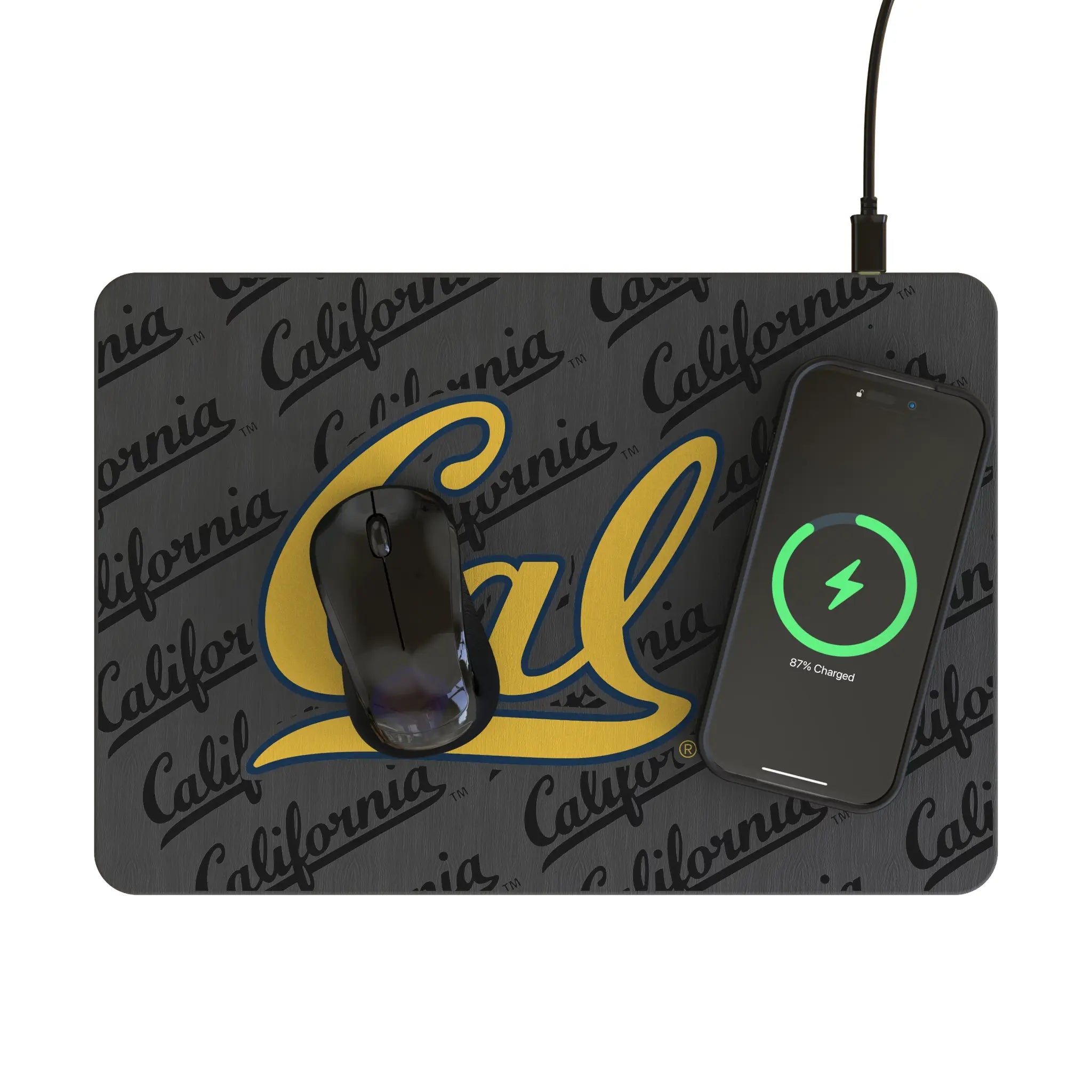 University of California Berkeley Golden Bears Monocolor Tilt 15-Watt Wireless Charger and Mouse Pad
