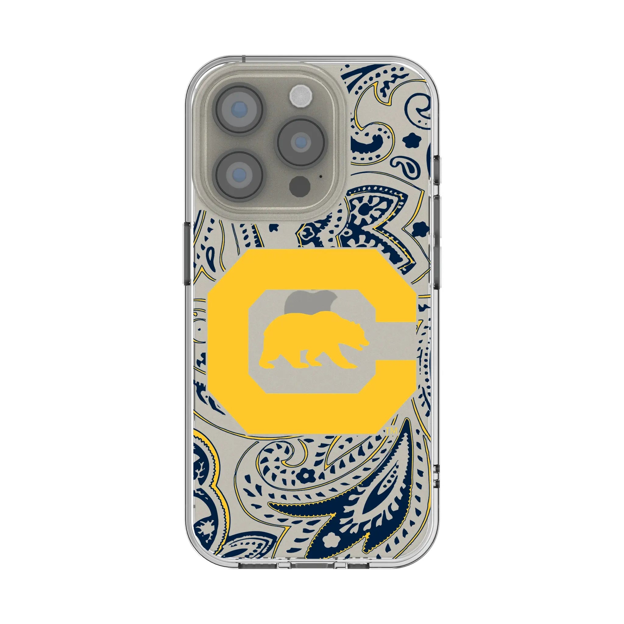 University of California Berkeley Golden Bears Paisley Clear Phone Case for Apple iPhone
