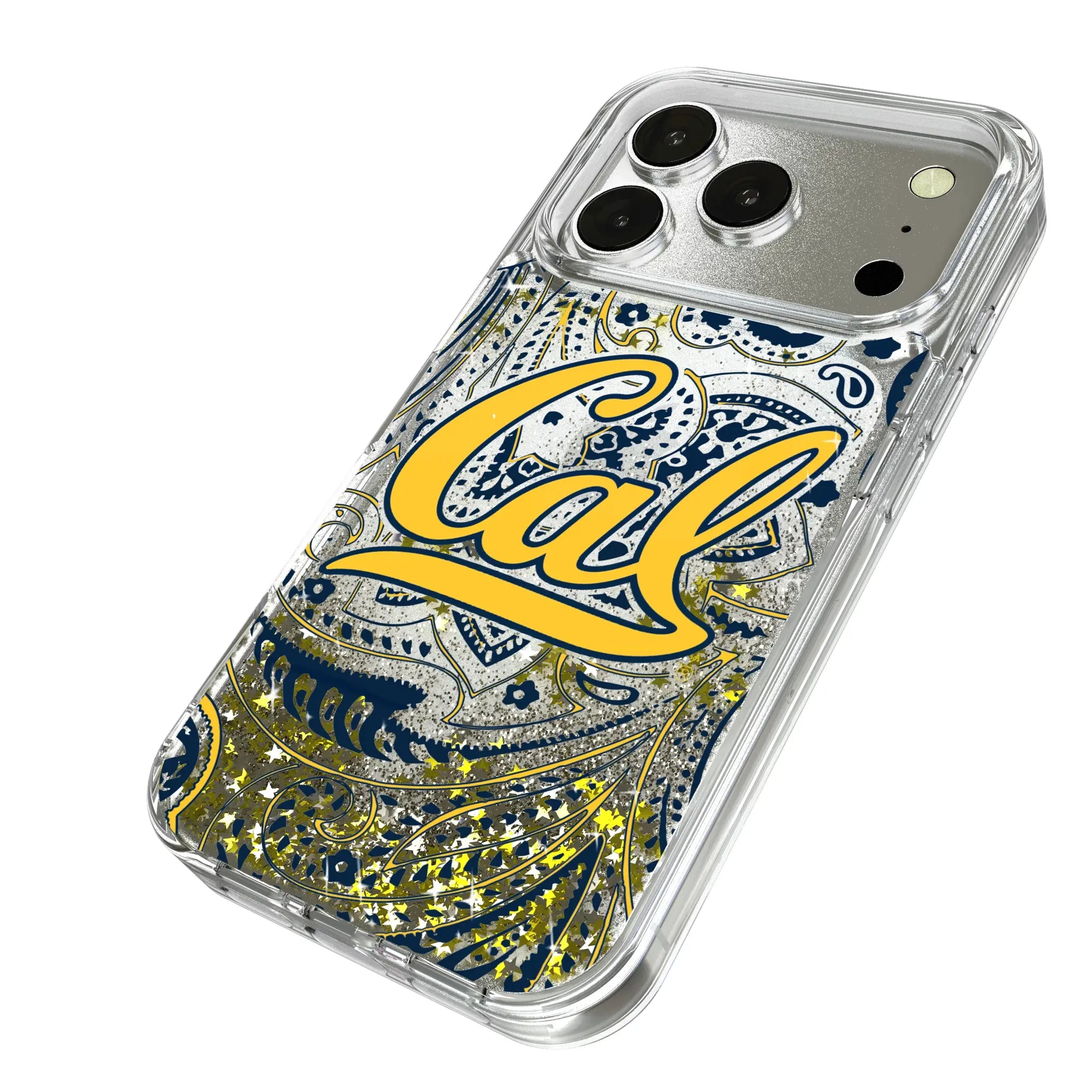 University of California Berkeley Golden Bears Paisley Glitter Phone Case