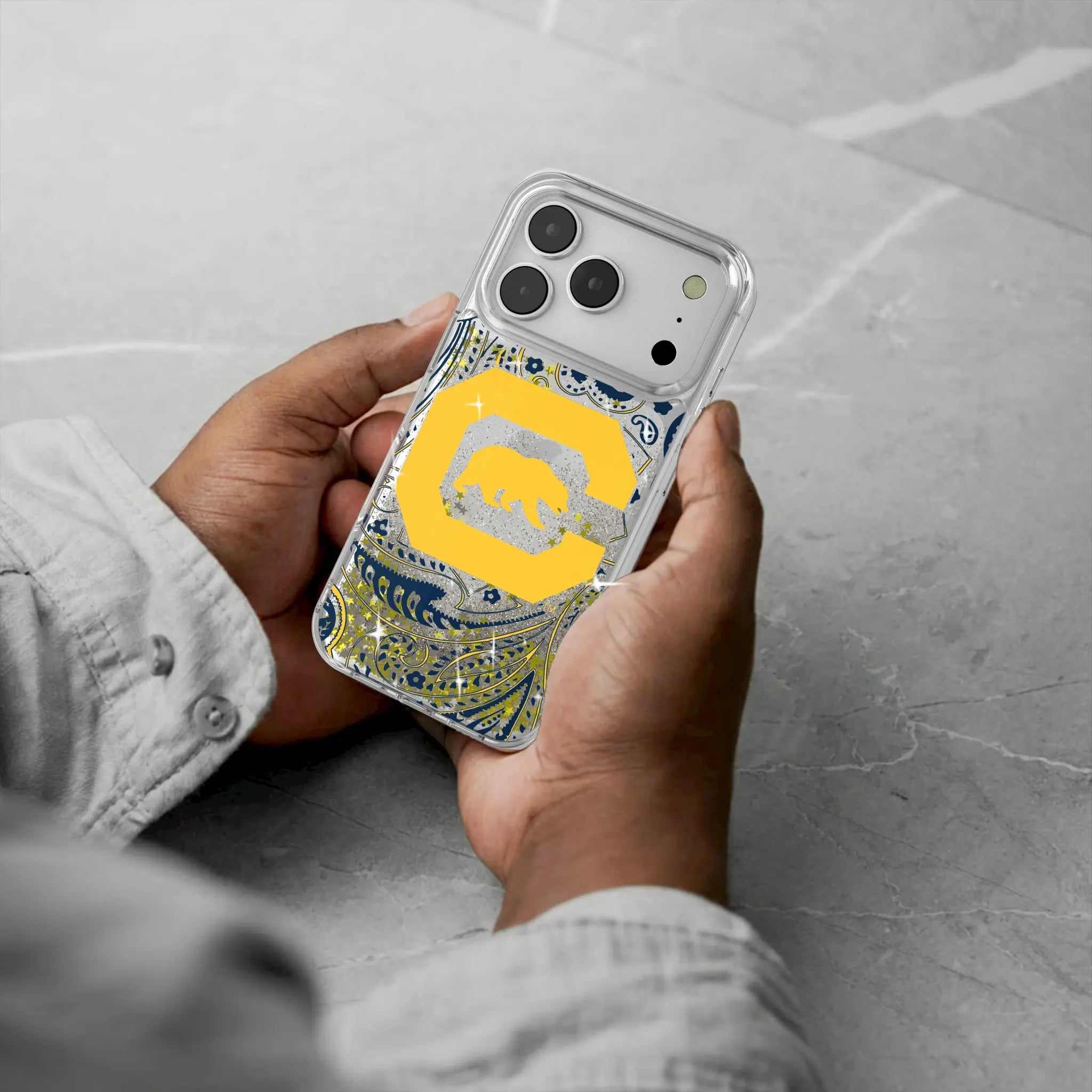 University of California Berkeley Golden Bears Paisley Glitter Phone Case