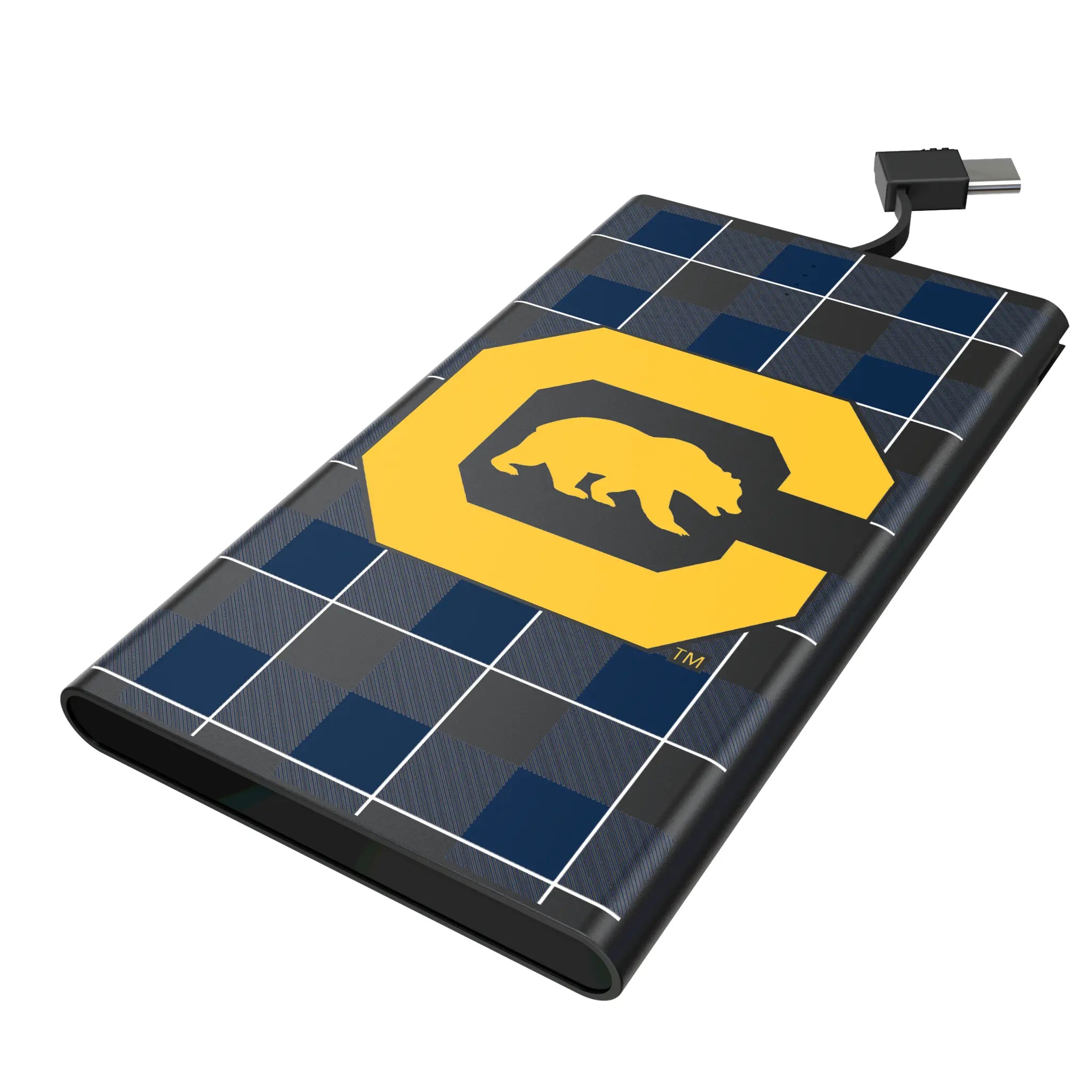 University of California Berkeley Golden Bears Plaid 5000mAh Flat Powerbank