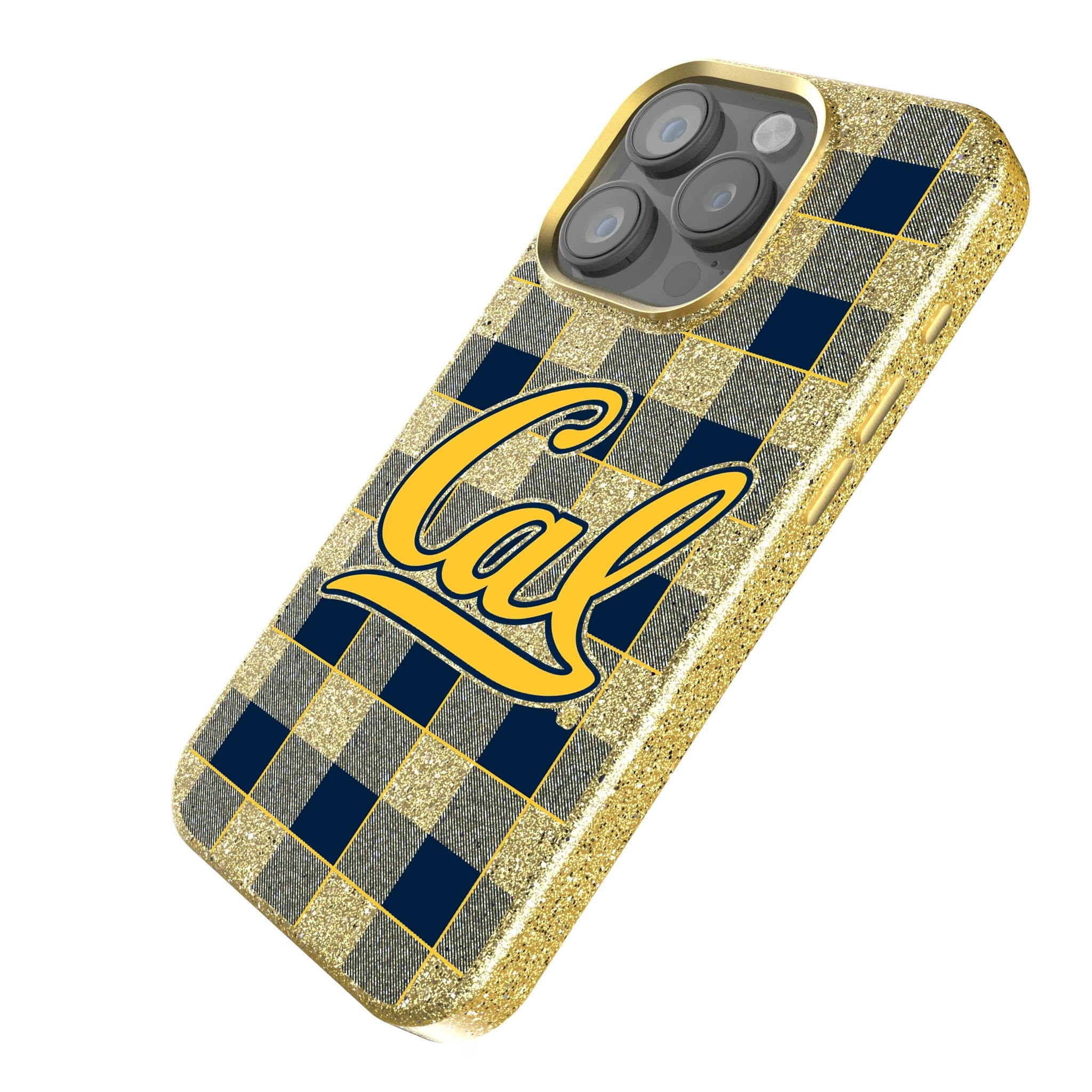 University of California Berkeley Golden Bears Plaid Bling Phone Case