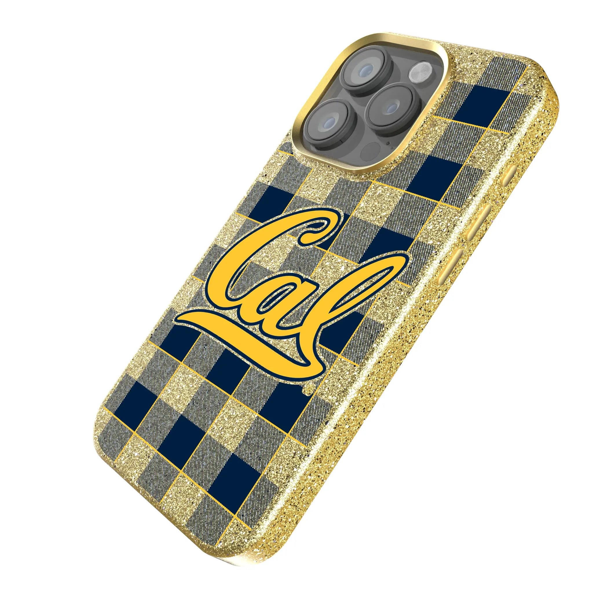 University of California Berkeley Golden Bears Plaid Bling Phone Case