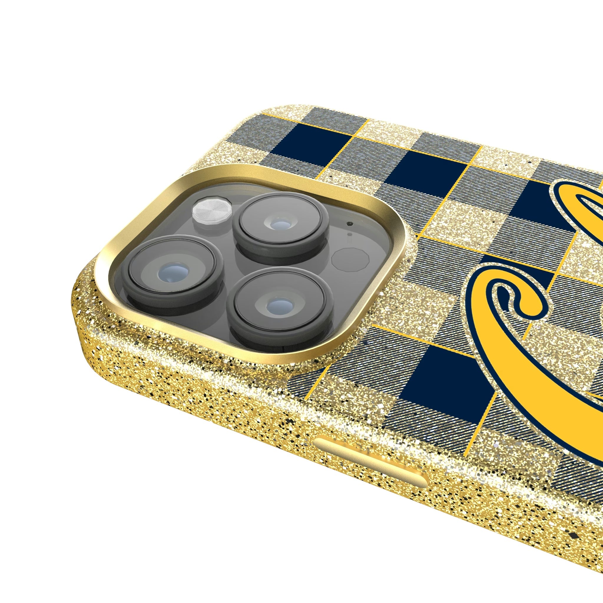 University of California Berkeley Golden Bears Plaid Bling Phone Case