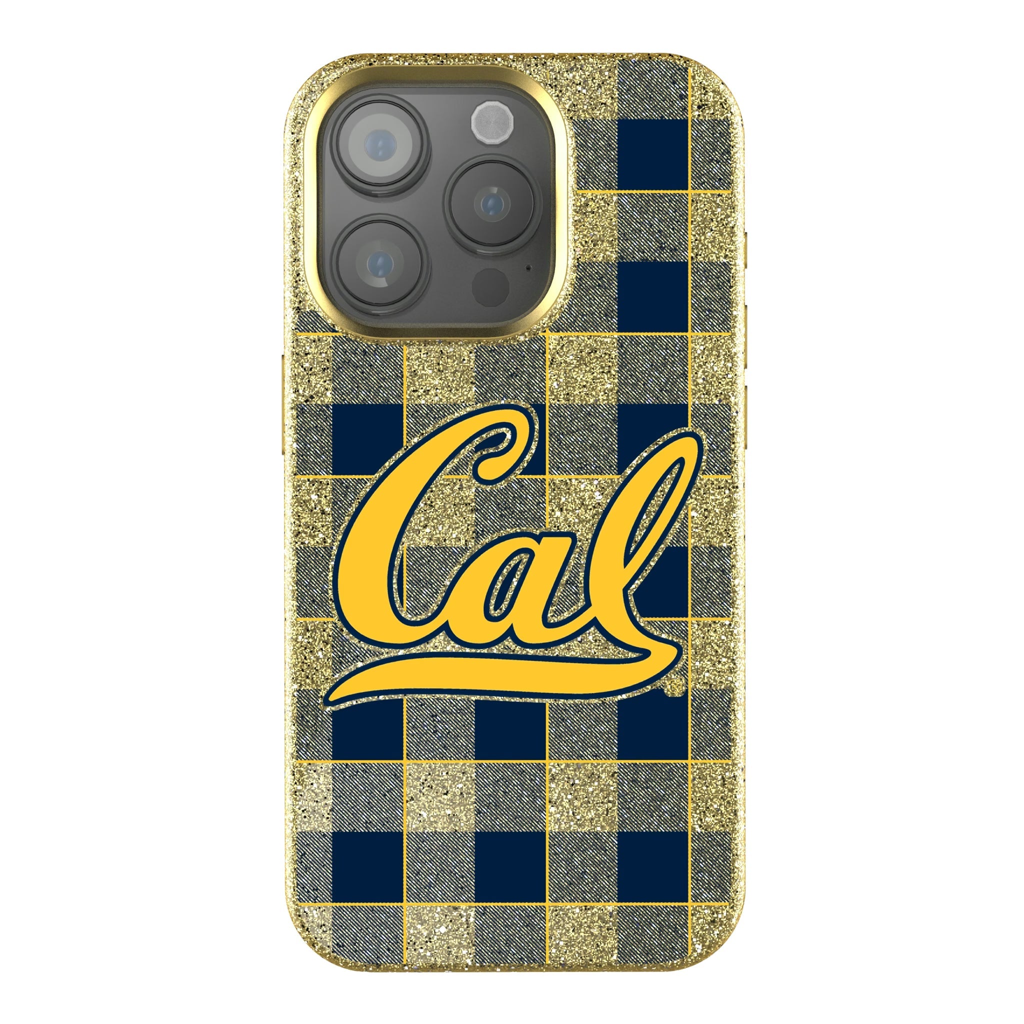 University of California Berkeley Golden Bears Plaid Bling Phone Case
