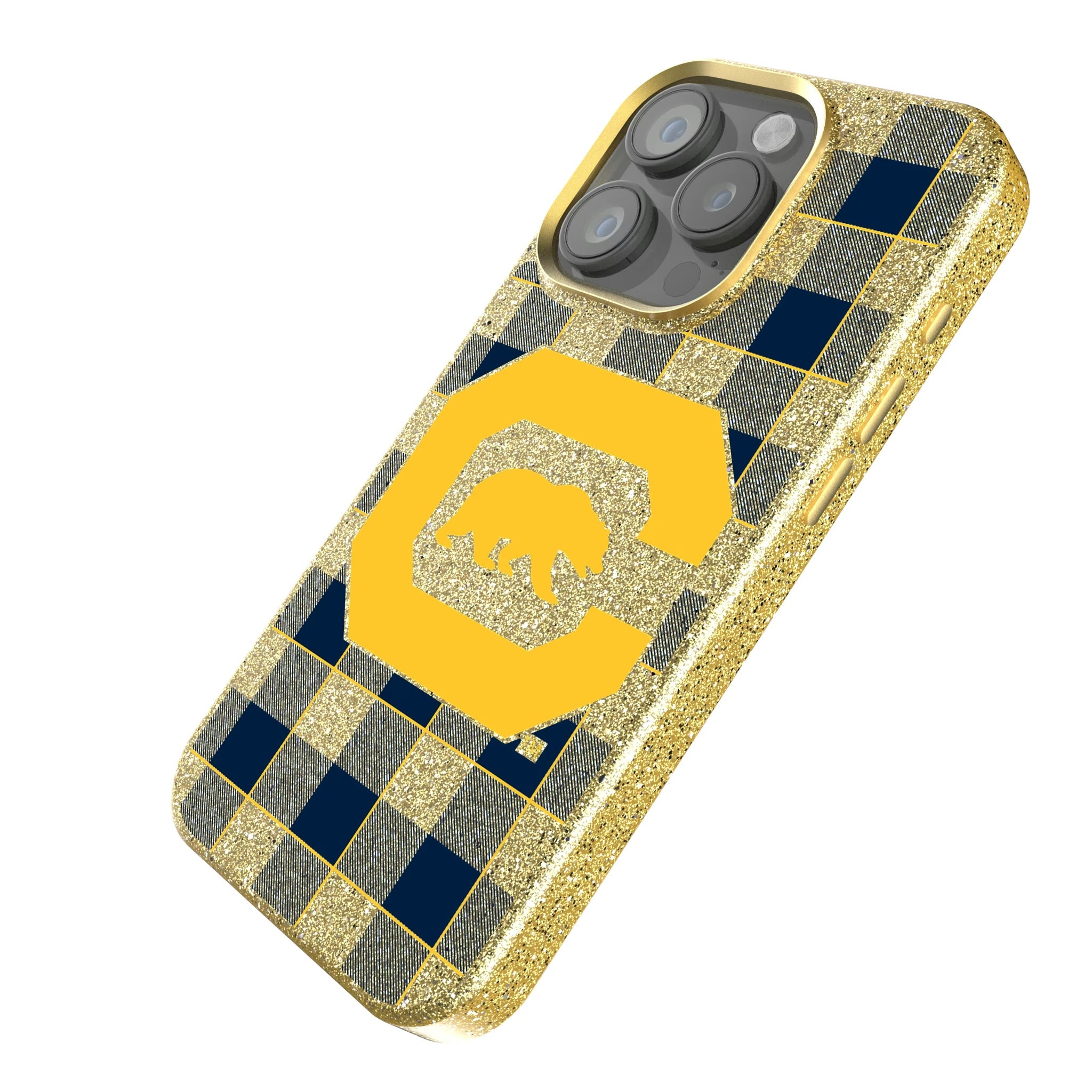University of California Berkeley Golden Bears Plaid Bling Phone Case