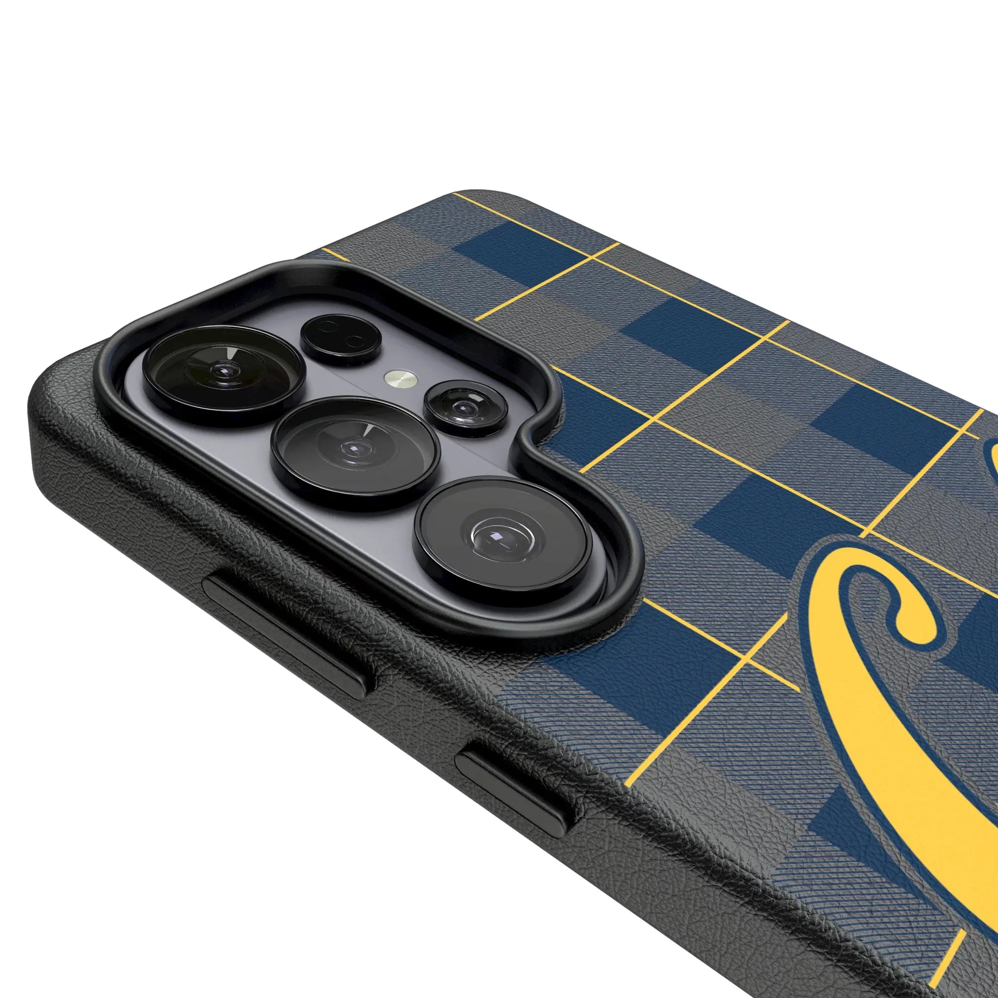 University of California Berkeley Golden Bears Plaid MagSafe Compatible Phone Case for Samsung Galaxy
