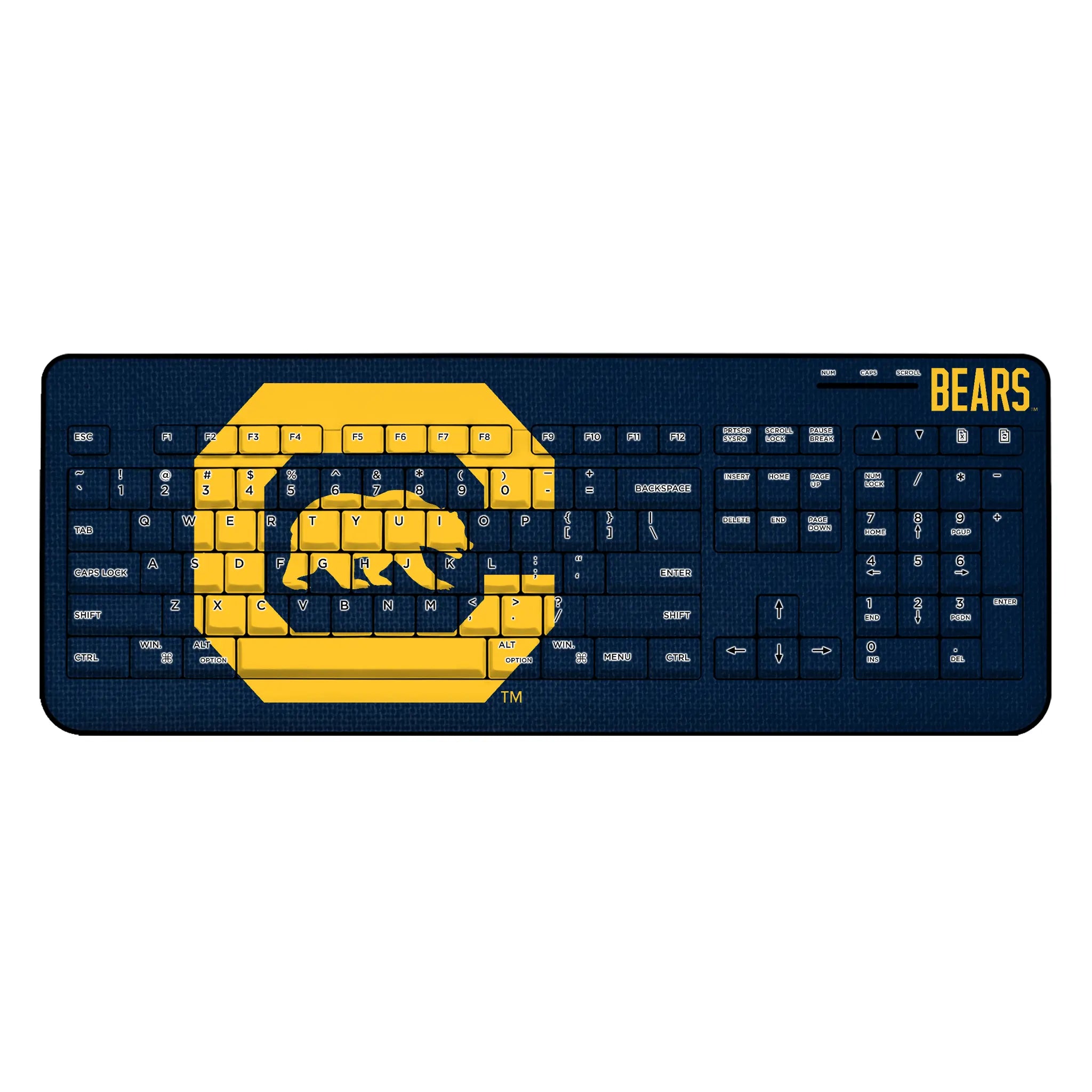 University of California Berkeley Golden Bears Solid Wireless USB Keyboard