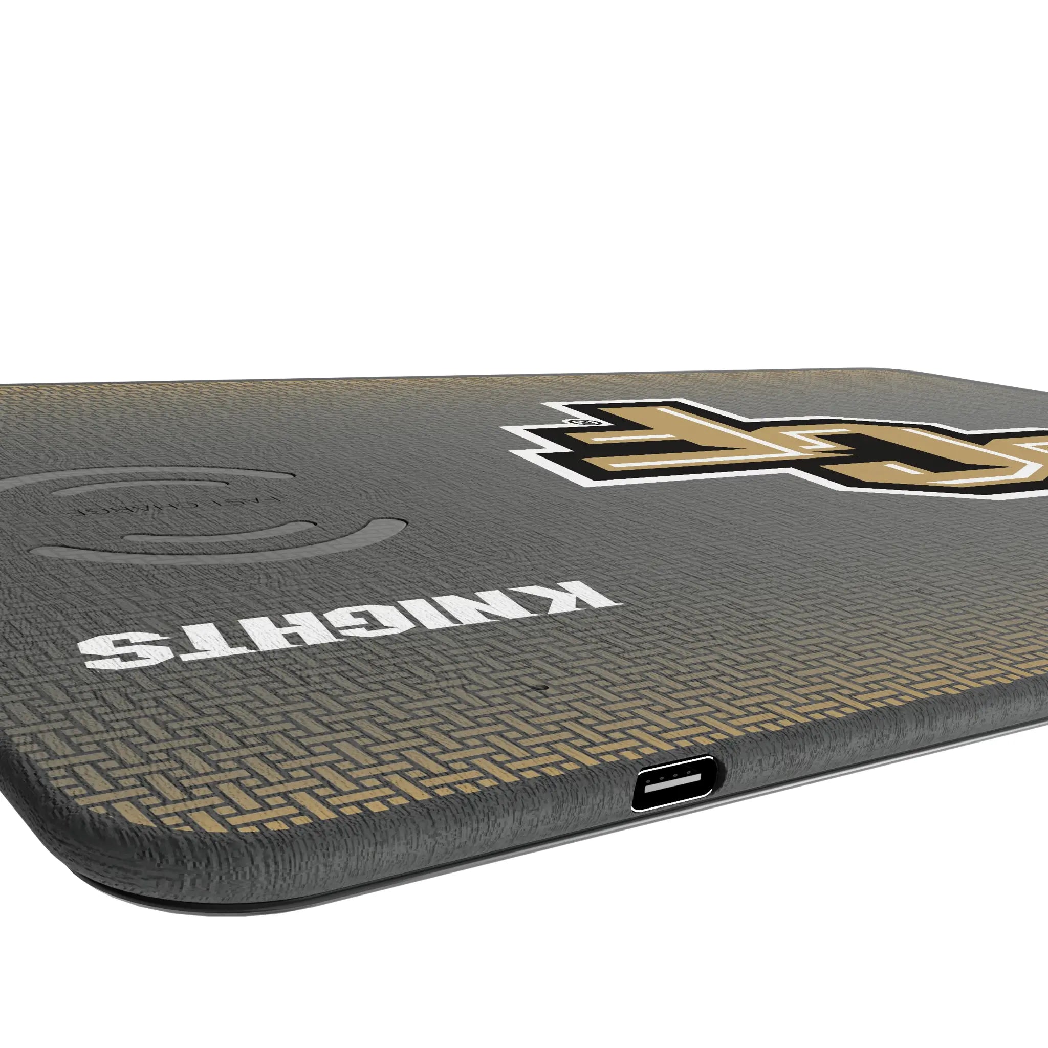 University of Central Florida Golden Knights Linen 15-Watt Wireless Charger and Mouse Pad
