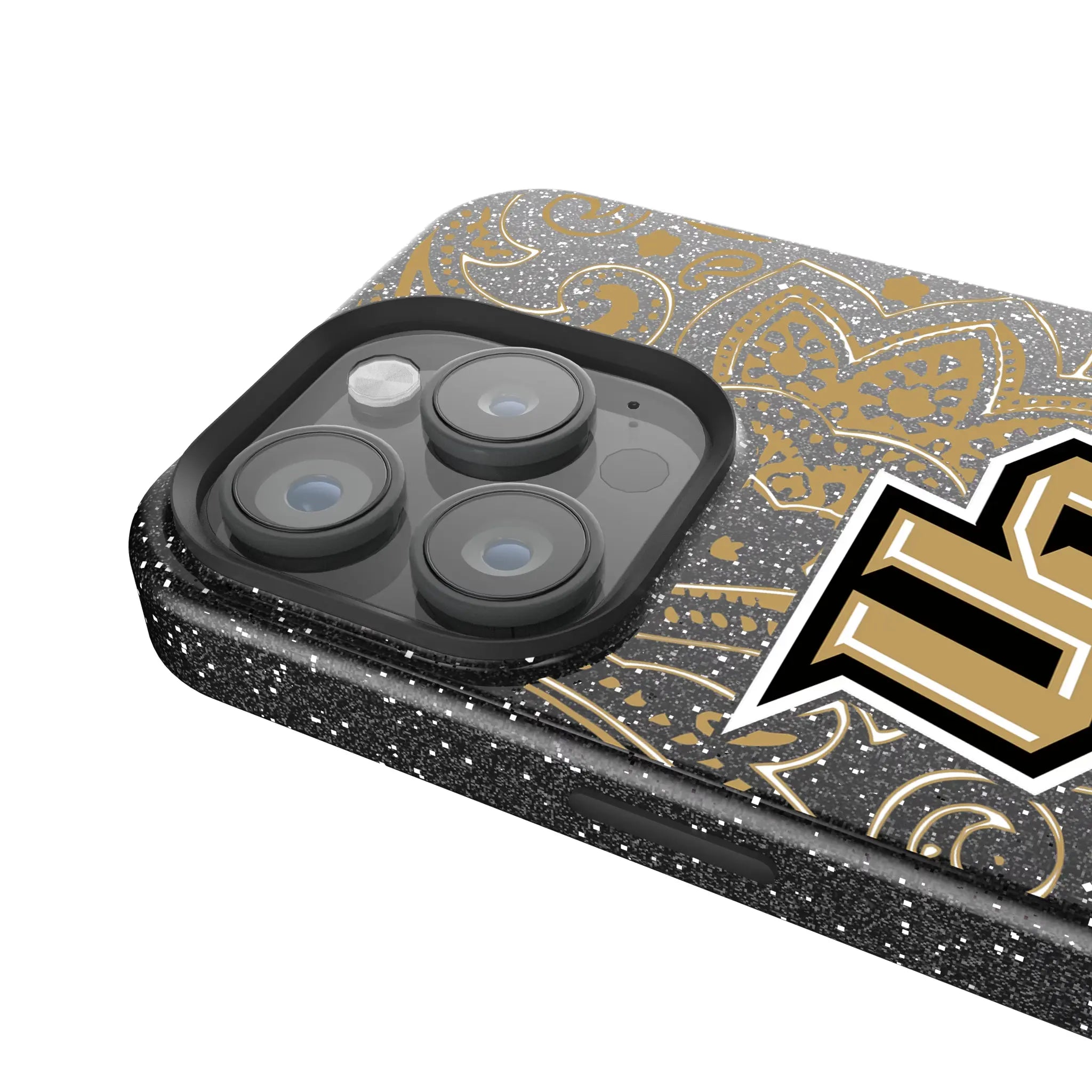 University of Central Florida Golden Knights Paisley Bling Phone Case