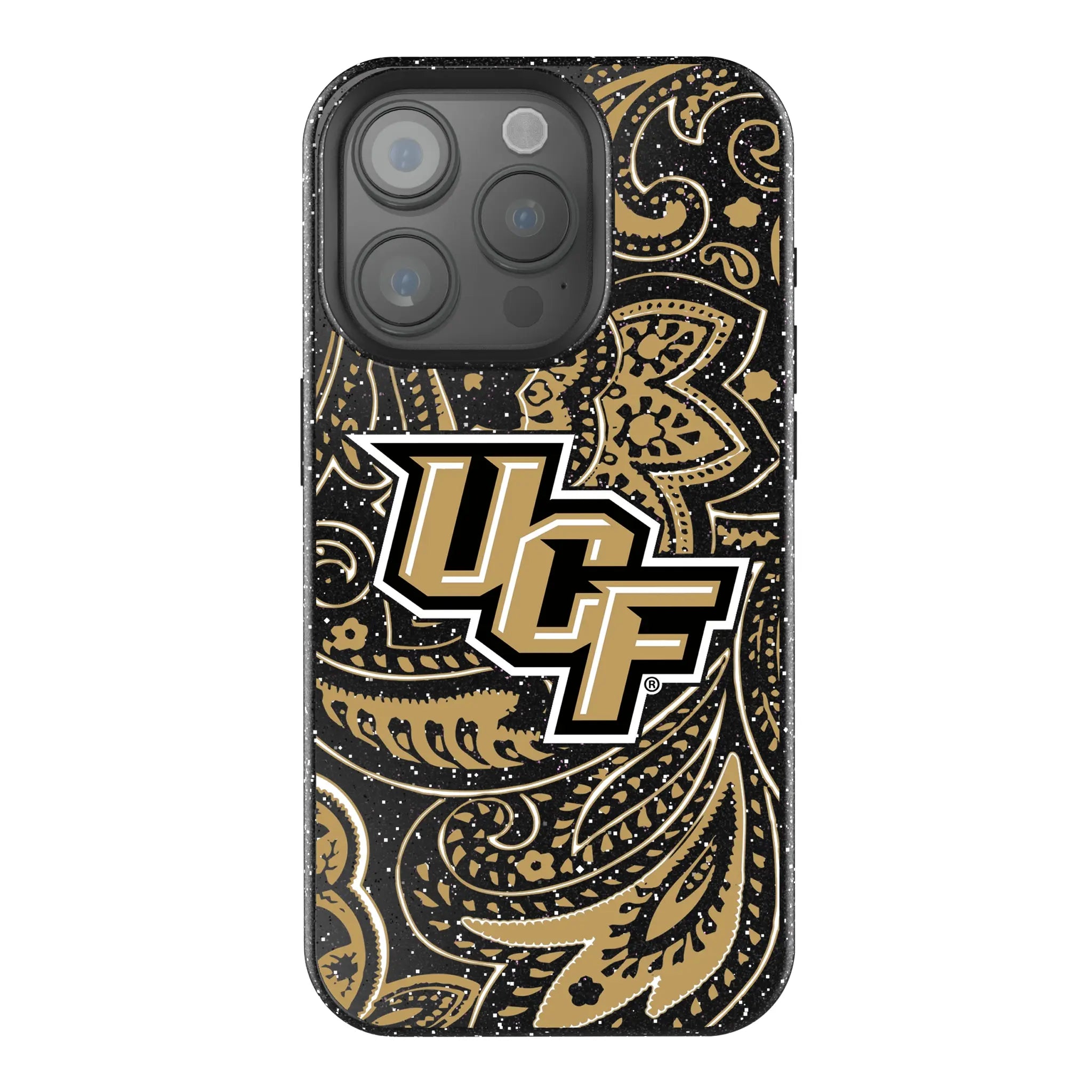 University of Central Florida Golden Knights Paisley Bling Phone Case