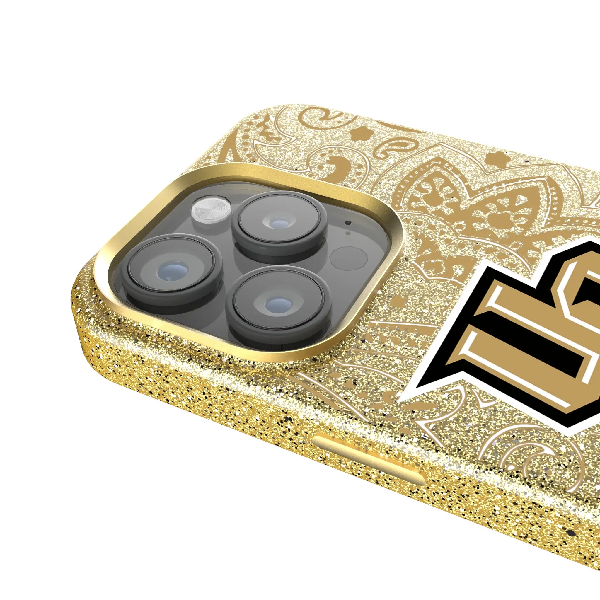 University of Central Florida Golden Knights Paisley Bling Phone Case