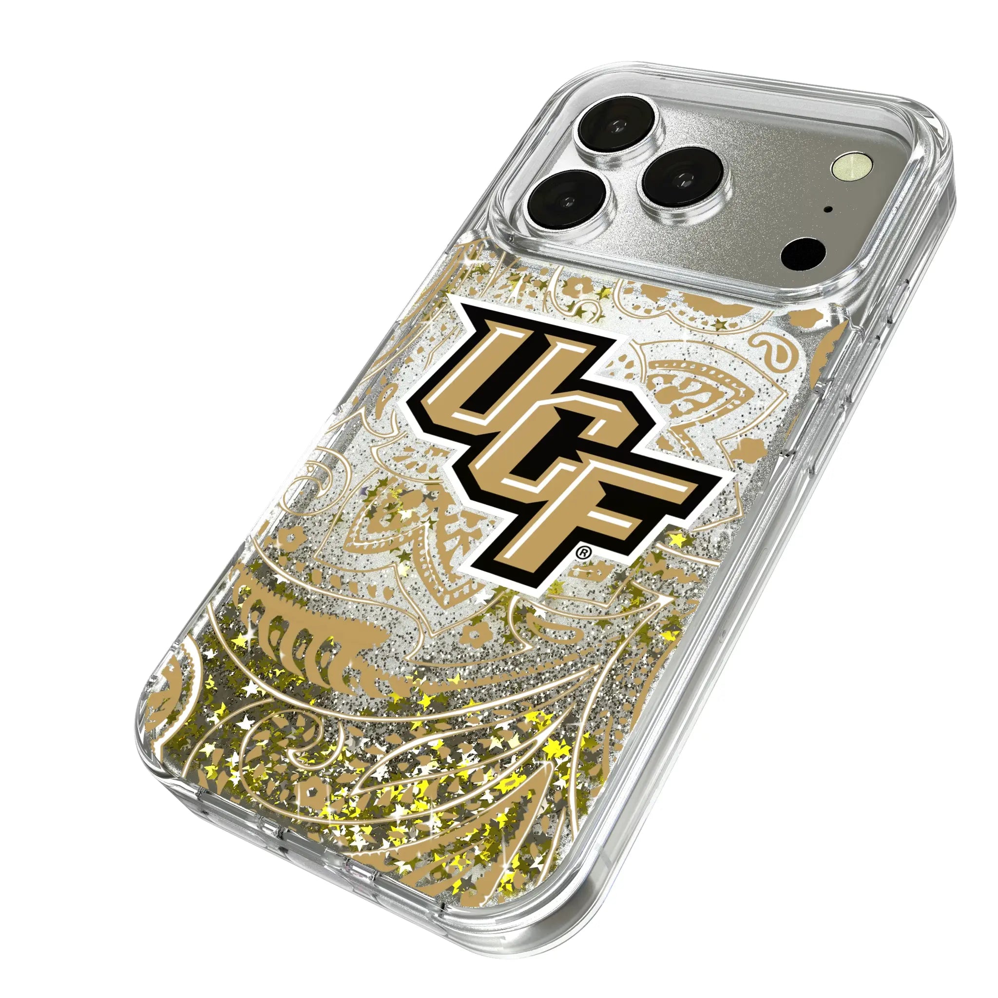 University of Central Florida Golden Knights Paisley Glitter Phone Case