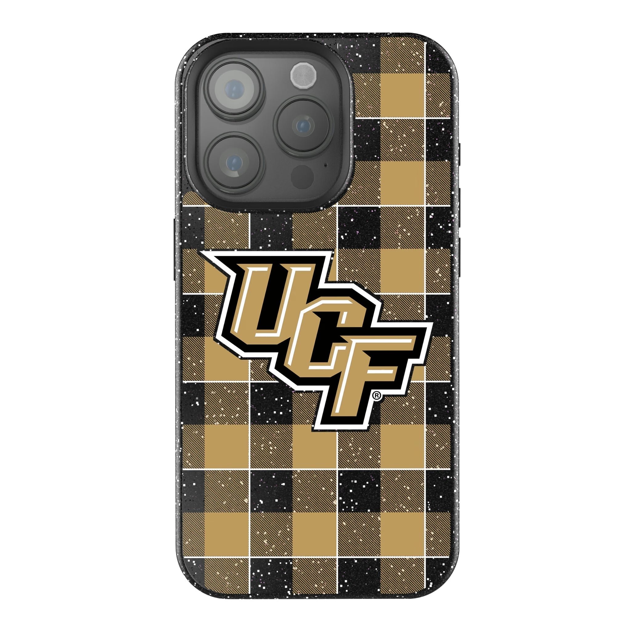 University of Central Florida Golden Knights Plaid Bling Phone Case