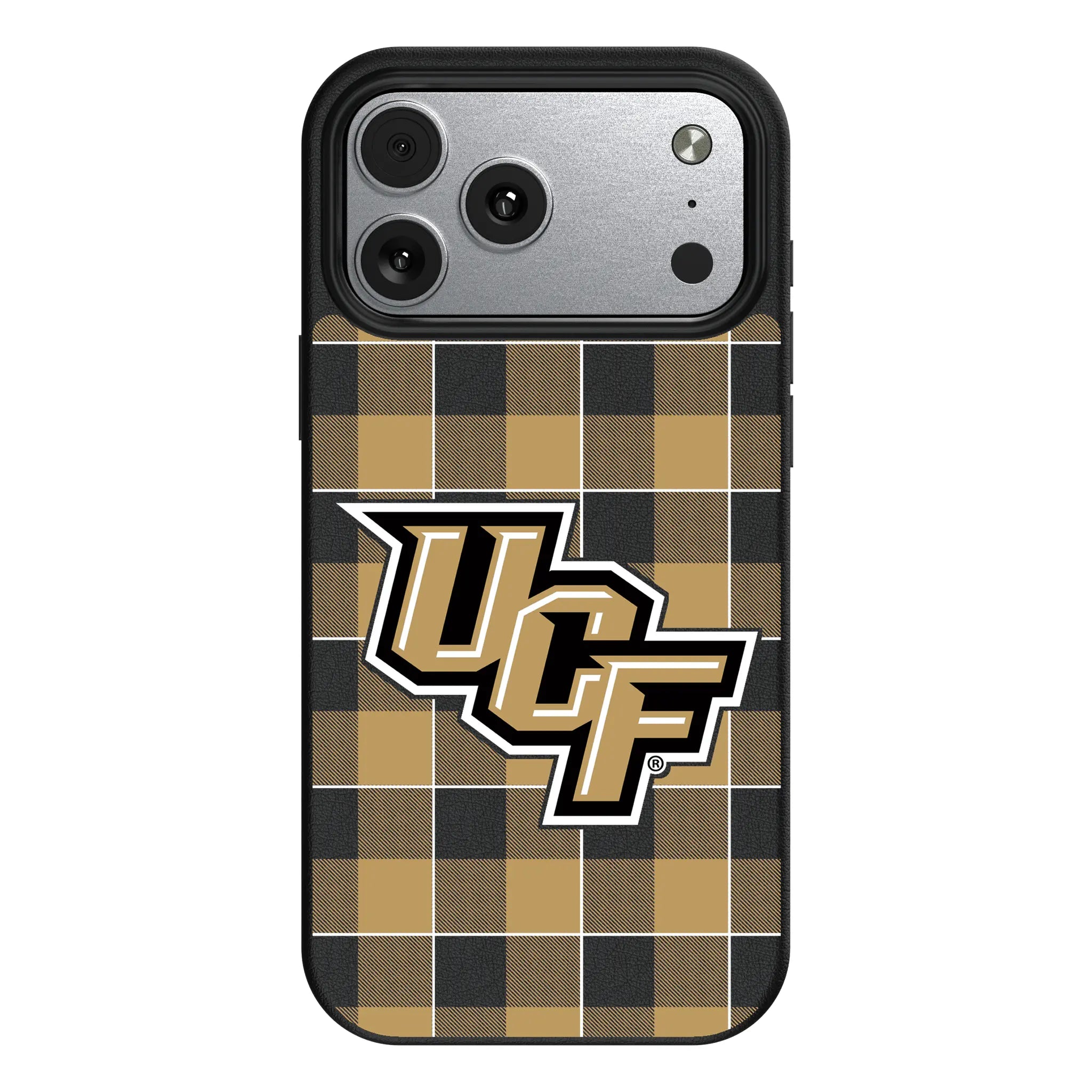 University of Central Florida Golden Knights Plaid MagSafe Compatible Phone Case for Apple iPhone