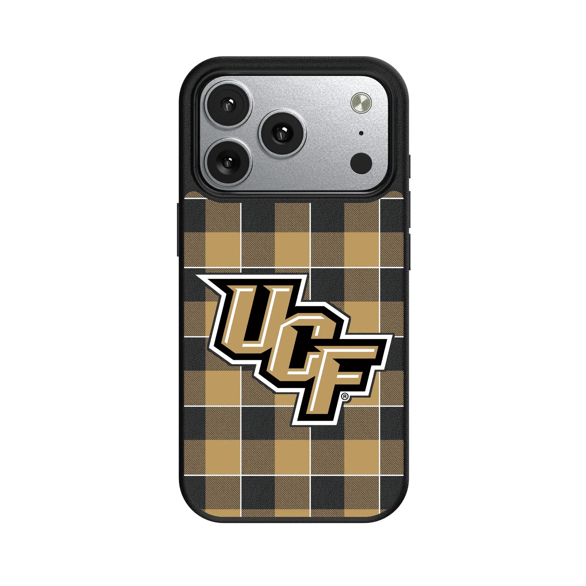 University of Central Florida Golden Knights Plaid MagSafe Compatible Phone Case for Apple iPhone