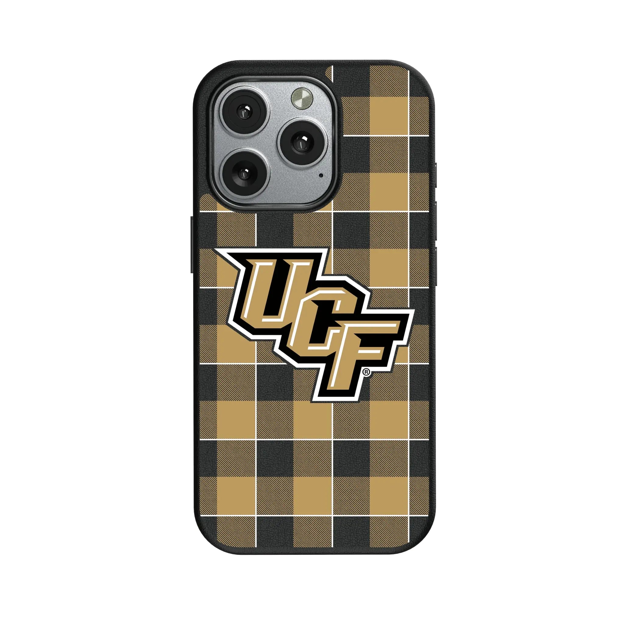 University of Central Florida Golden Knights Plaid MagSafe Compatible Phone Case for Apple iPhone