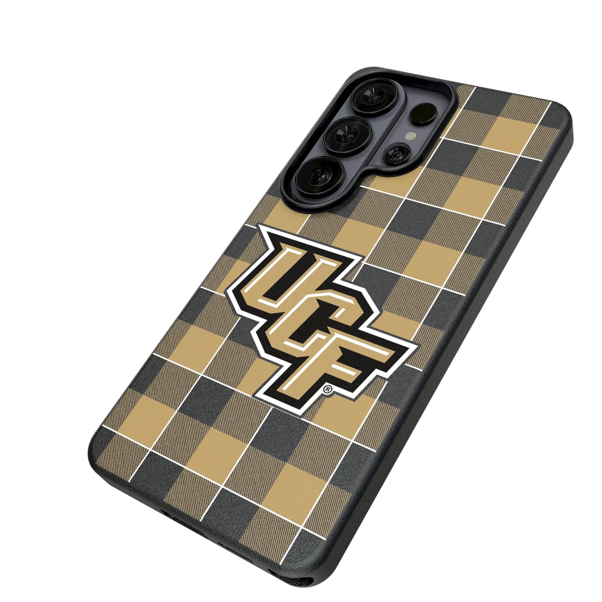University of Central Florida Golden Knights Plaid MagSafe Compatible Phone Case for Samsung Galaxy
