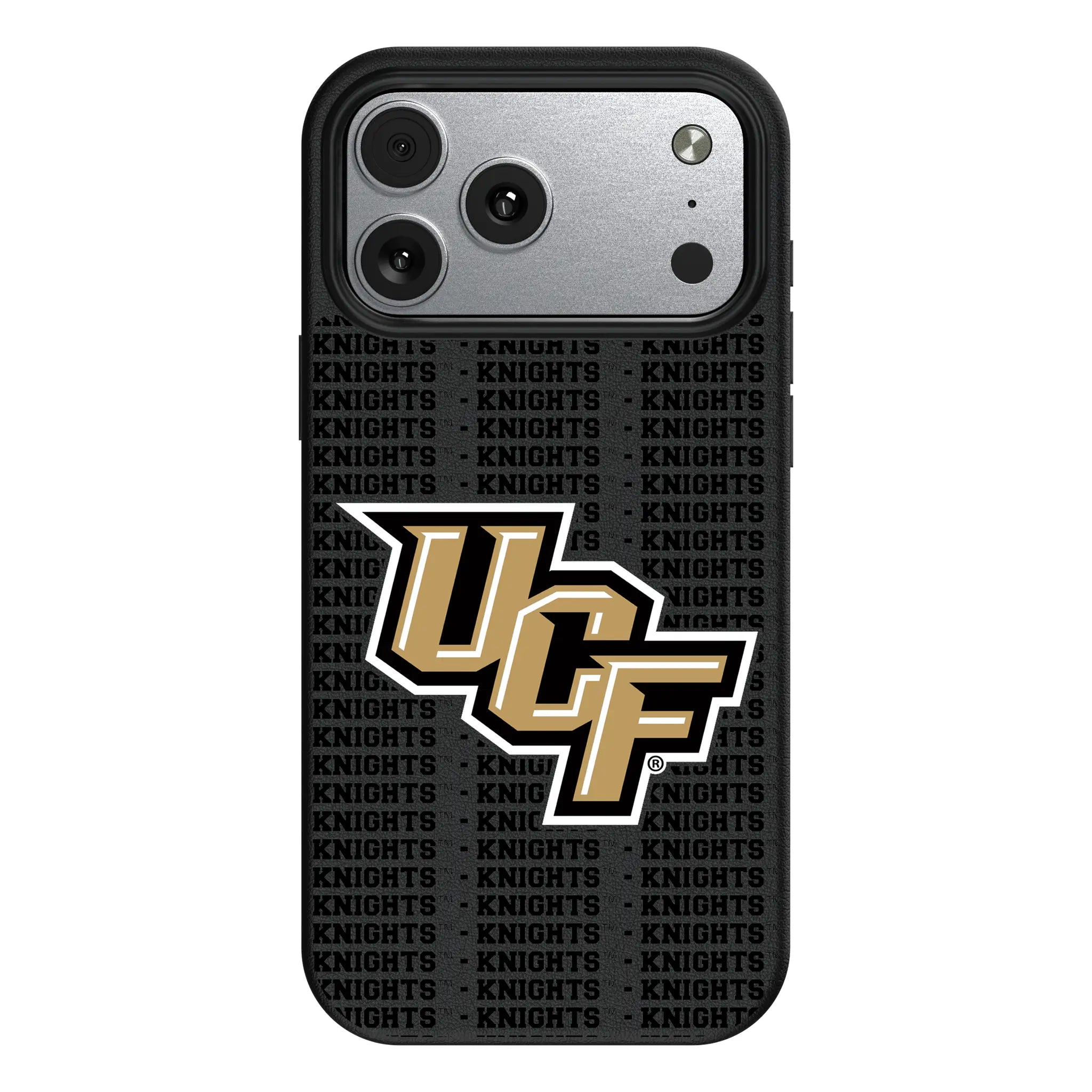 University of Central Florida Golden Knights Text Backdrop MagSafe Compatible Phone Case for Apple iPhone