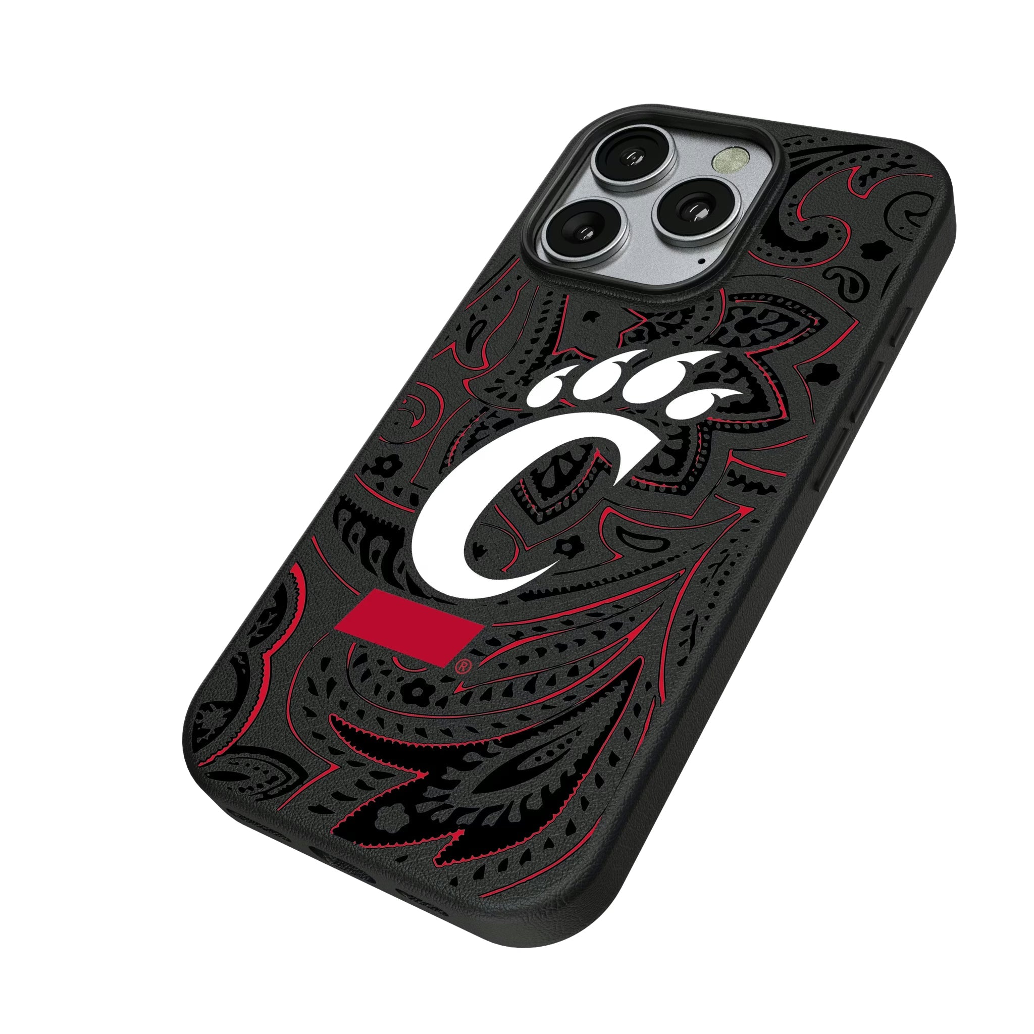 University of Cincinnati Bearcats Paisley MagSafe Compatible Phone Case for Apple iPhone - Sports Gifts, Sports Memorabilia, Sports Collectibles, Fan Shop