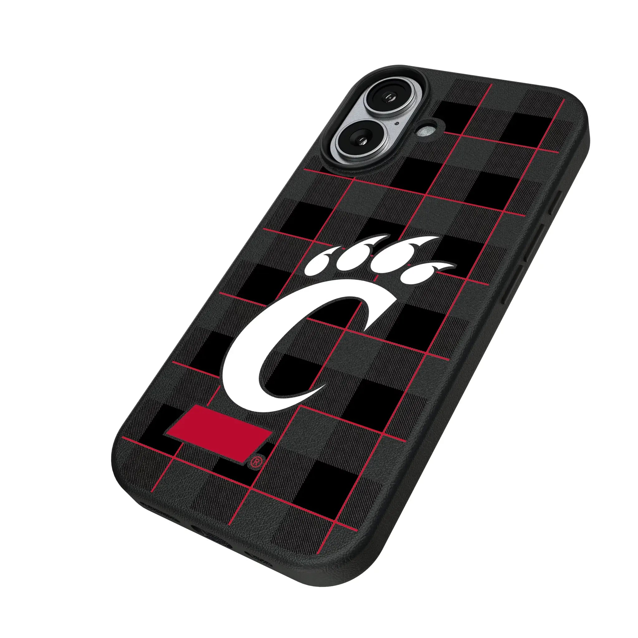 University of Cincinnati Bearcats Plaid MagSafe Compatible Phone Case for Apple iPhone