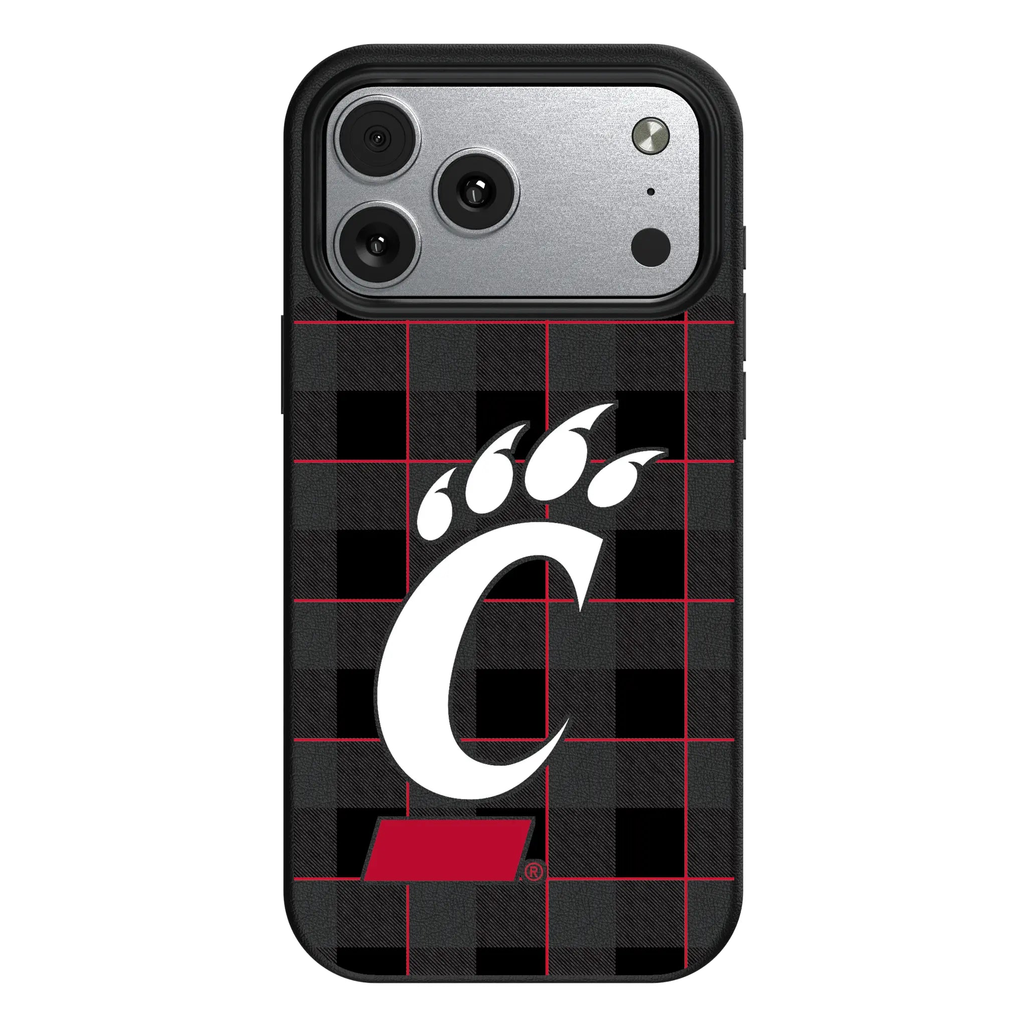 University of Cincinnati Bearcats Plaid MagSafe Compatible Phone Case for Apple iPhone