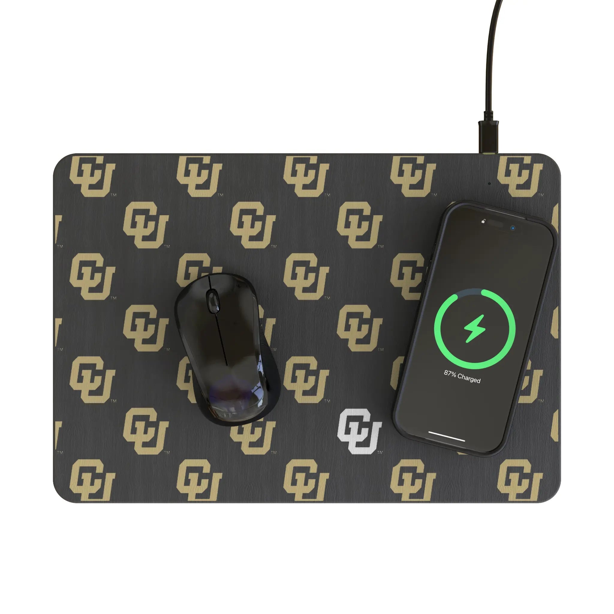 University of Colorado Buffaloes Fashion Pattern 15-Watt Wireless Charger and Mouse Pad