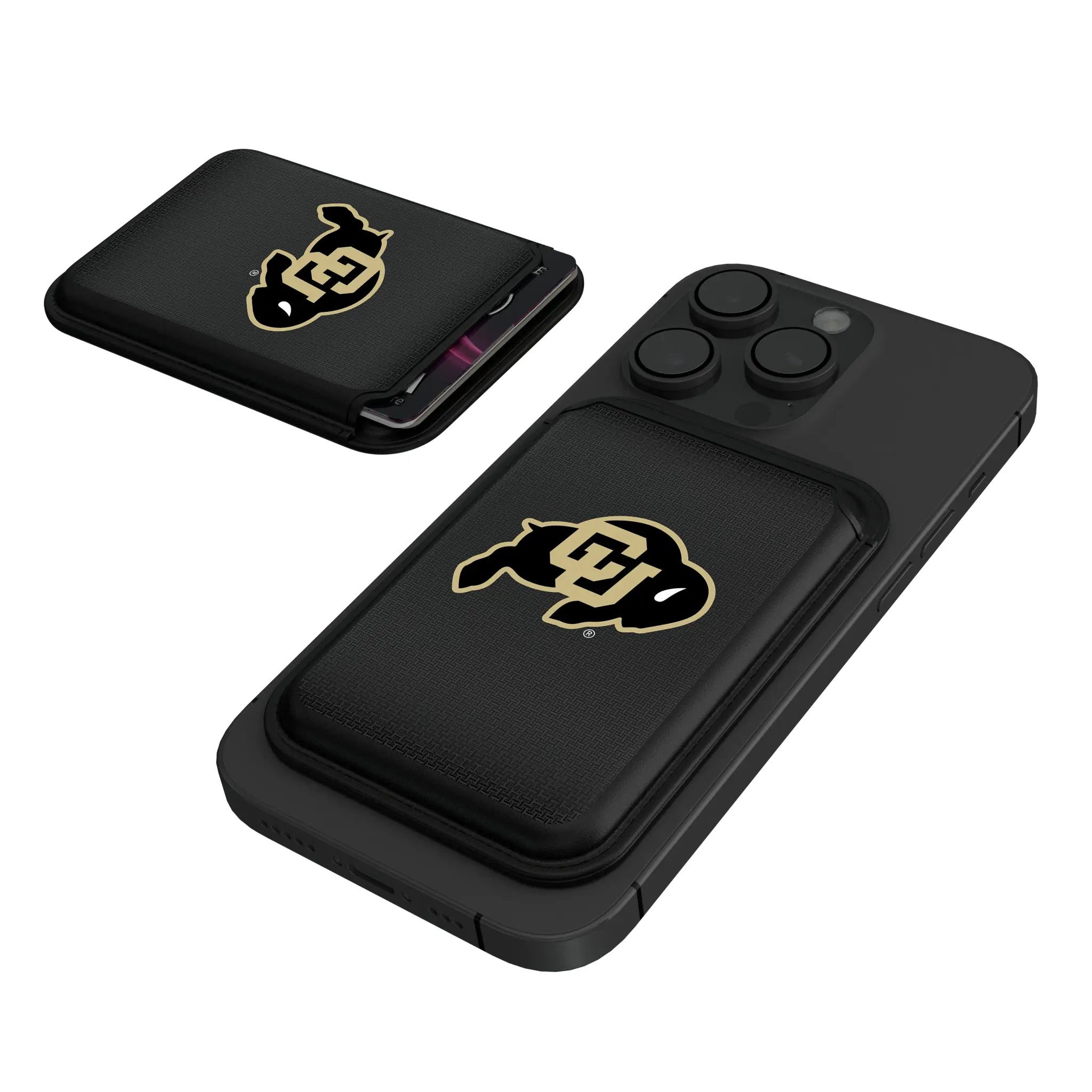 University of Colorado Buffaloes Linen Black Magnetic Credit Card Wallet